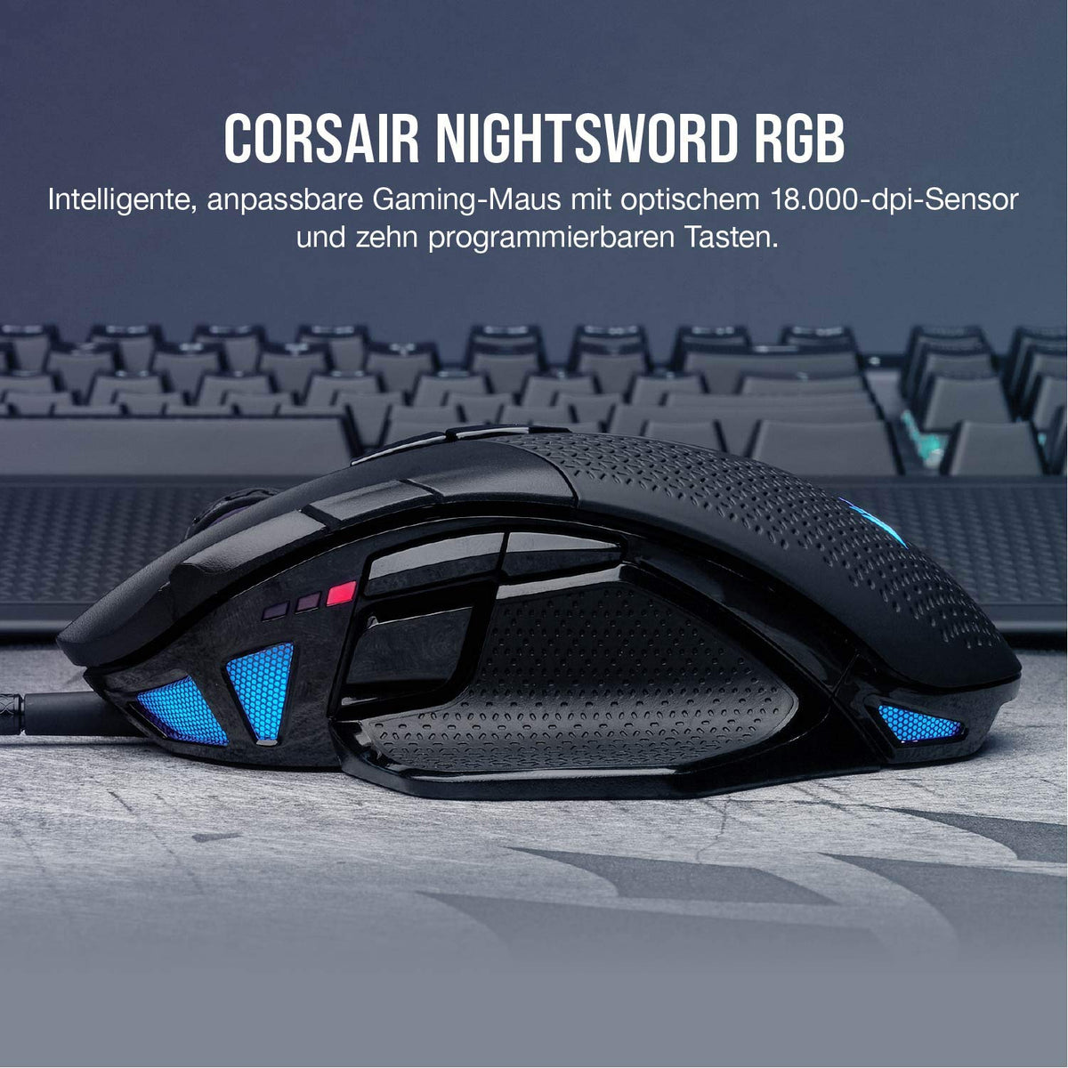 Corsair NIGHTSWORD RGB Mouse de gaming cablat FPS/MOBA - Negru - CH-9306011-EU