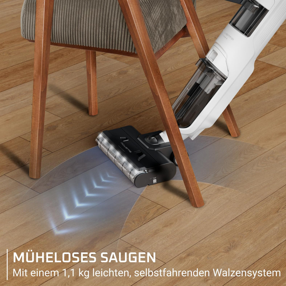 Rowenta X-Clean 5, 2-in-1 wet and dry vacuum cleaner, 3 modes, precise cleaning, automatic detection mode, LED lighting, self-cleaning, hot drying, 50 min runtime, snow white, GZ5557EE