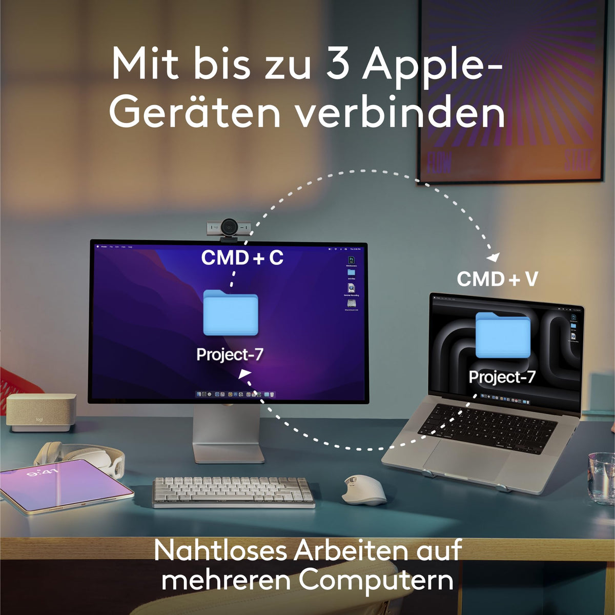Logitech MX Keys S pentru Mac, tastatură fără fir, fluidă - 920-011623