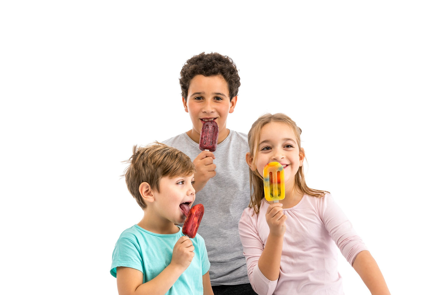 Lékué Classic Ice Cream Molds, Stackable, 16.5 cm, Set of 4, Assorted Colors, Silicone, Red/Yellow - 882180