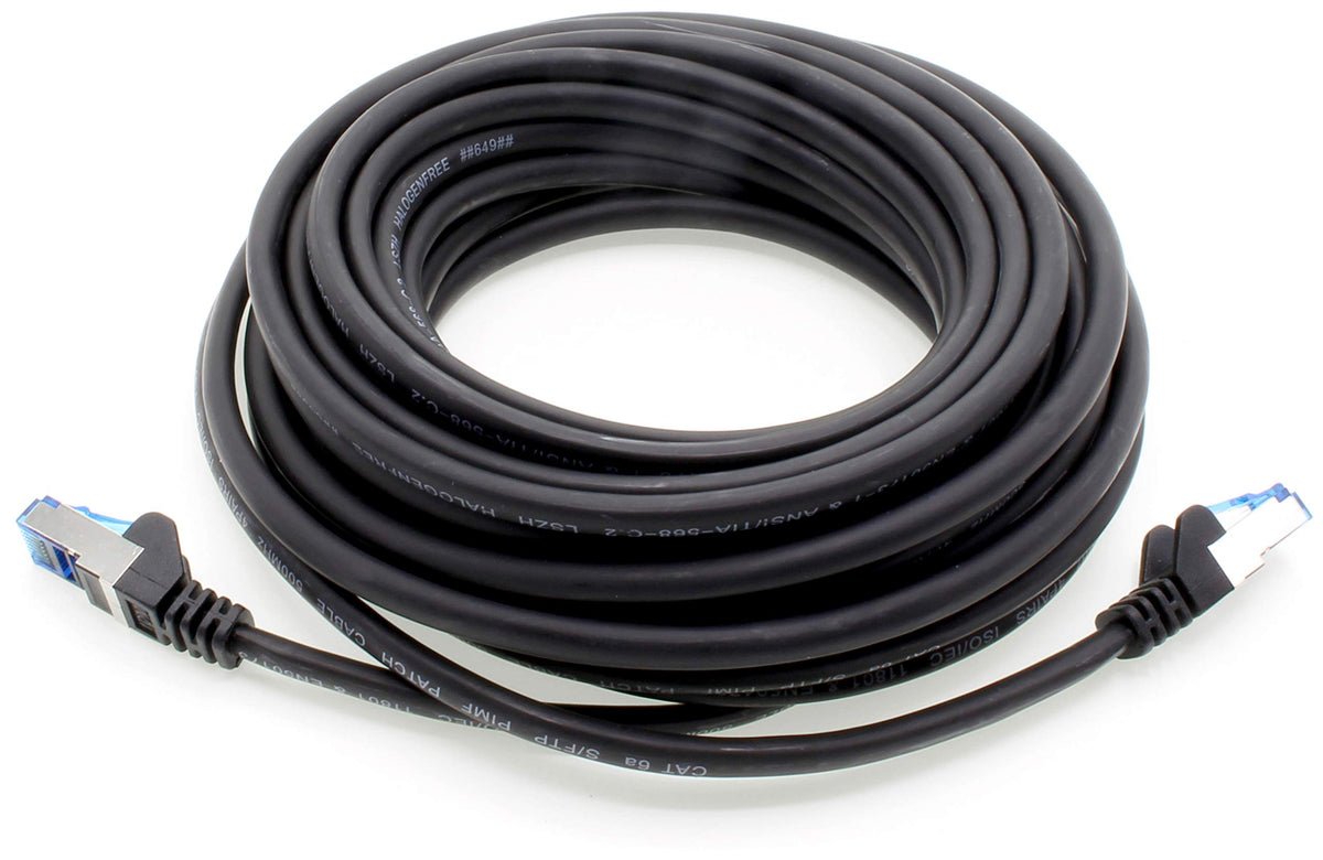1aTTack.de Patch Cable – 5X 7.5m Ethernet, Network, LAN Cable CAT6a (for Gigabit Networks, Routers, Switches, Modems with RJ45 Input – black) - 4251073692692