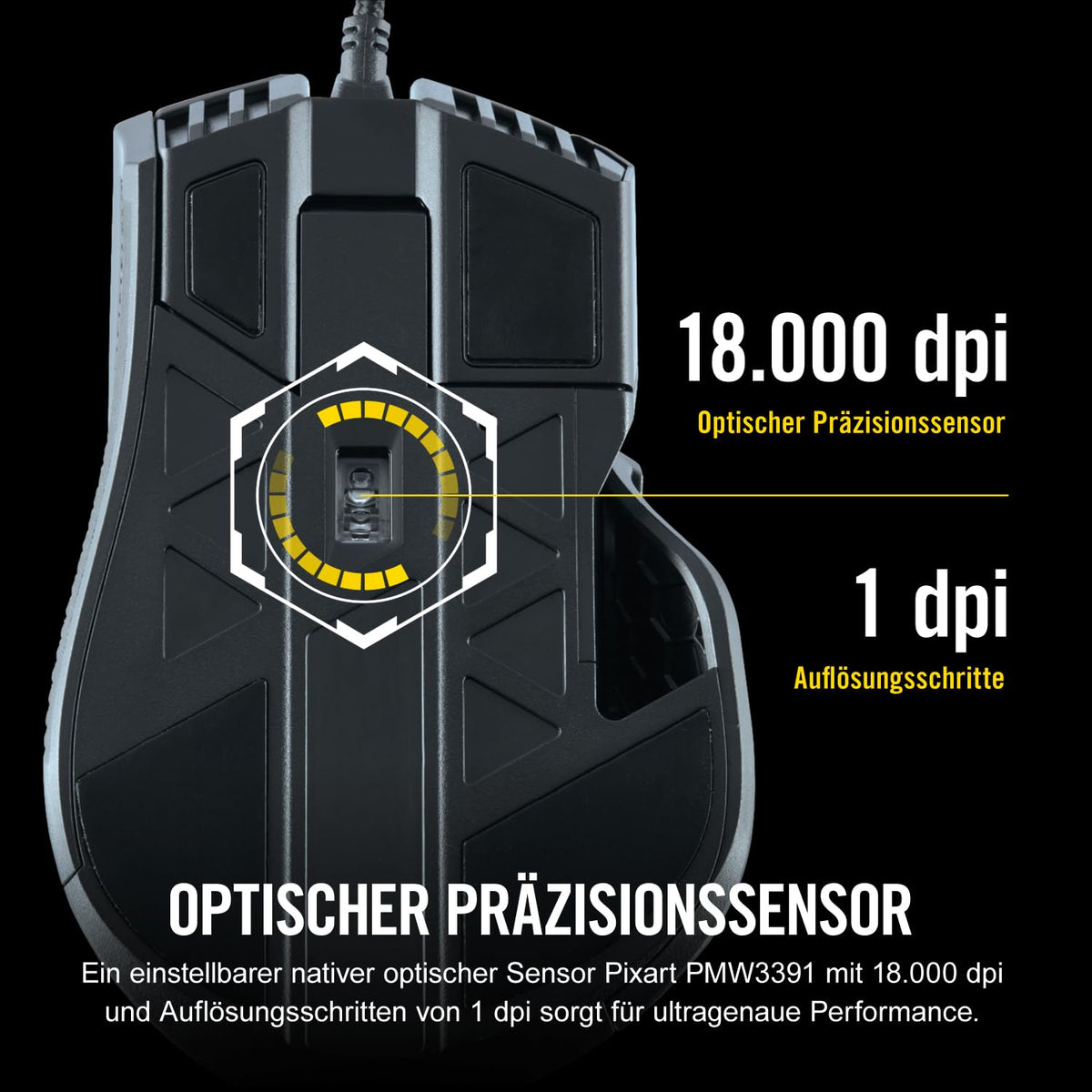 Corsair IRONCLAW RGB Wired FPS/MOBA Gaming Mouse - Black - CH-9307011-EU