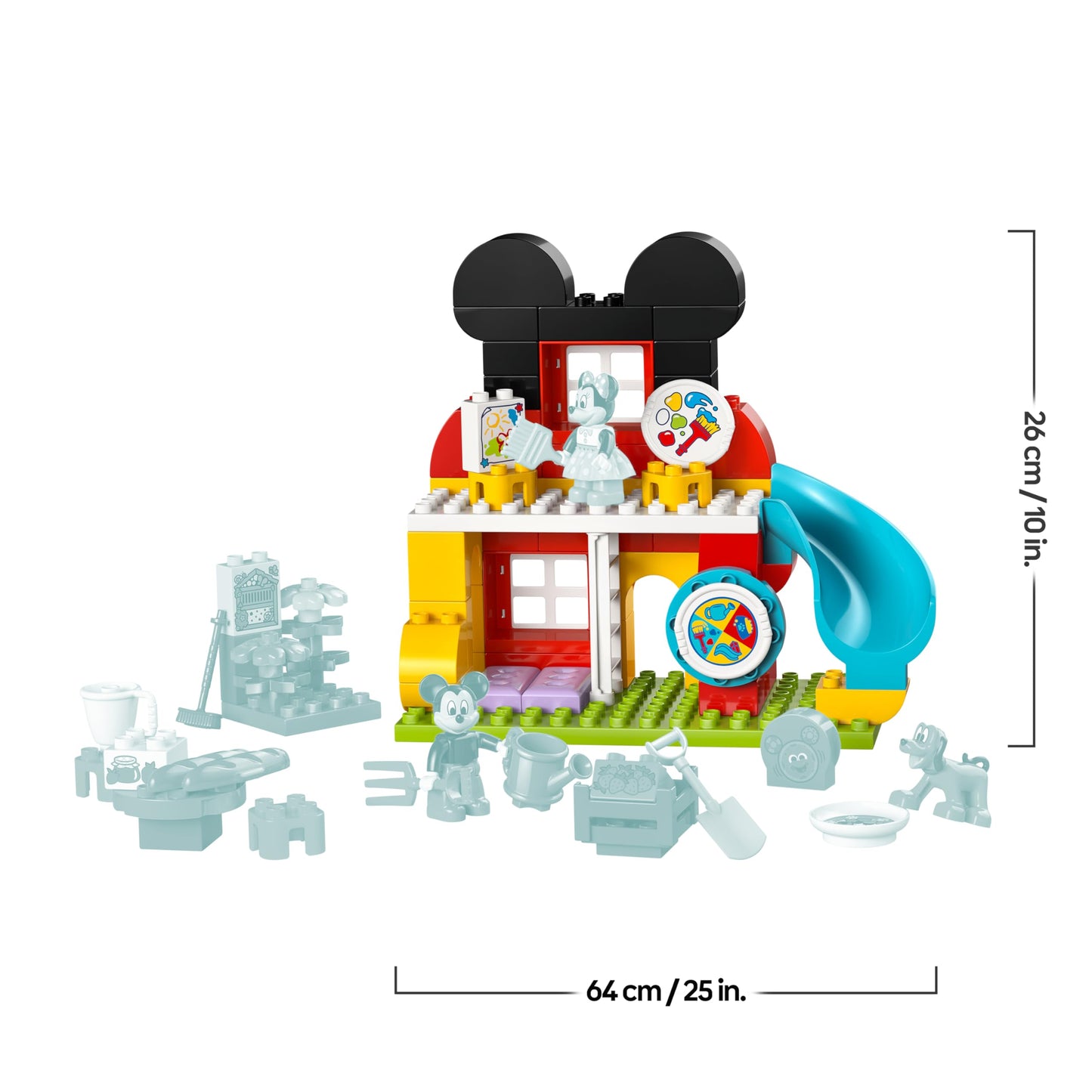 LEGO DUPLO | Mickey Mouse Clubhouse with Minnie and Pluto - Educational Fine Motor Skills Toy for Toddlers - Incl. 3 Figures & Toodles - Gift for Boys & Girls from 2 Years - 10465