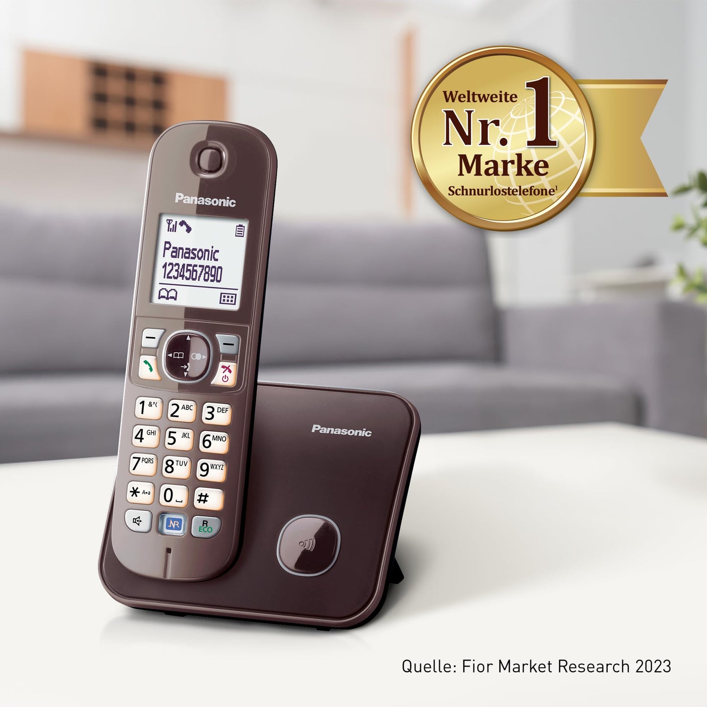 Panasonic KX-TG6811GA DECT cordless telephone (low radiation, eco mode gap telephone, without answering machine, landline, call barring) mocha brown