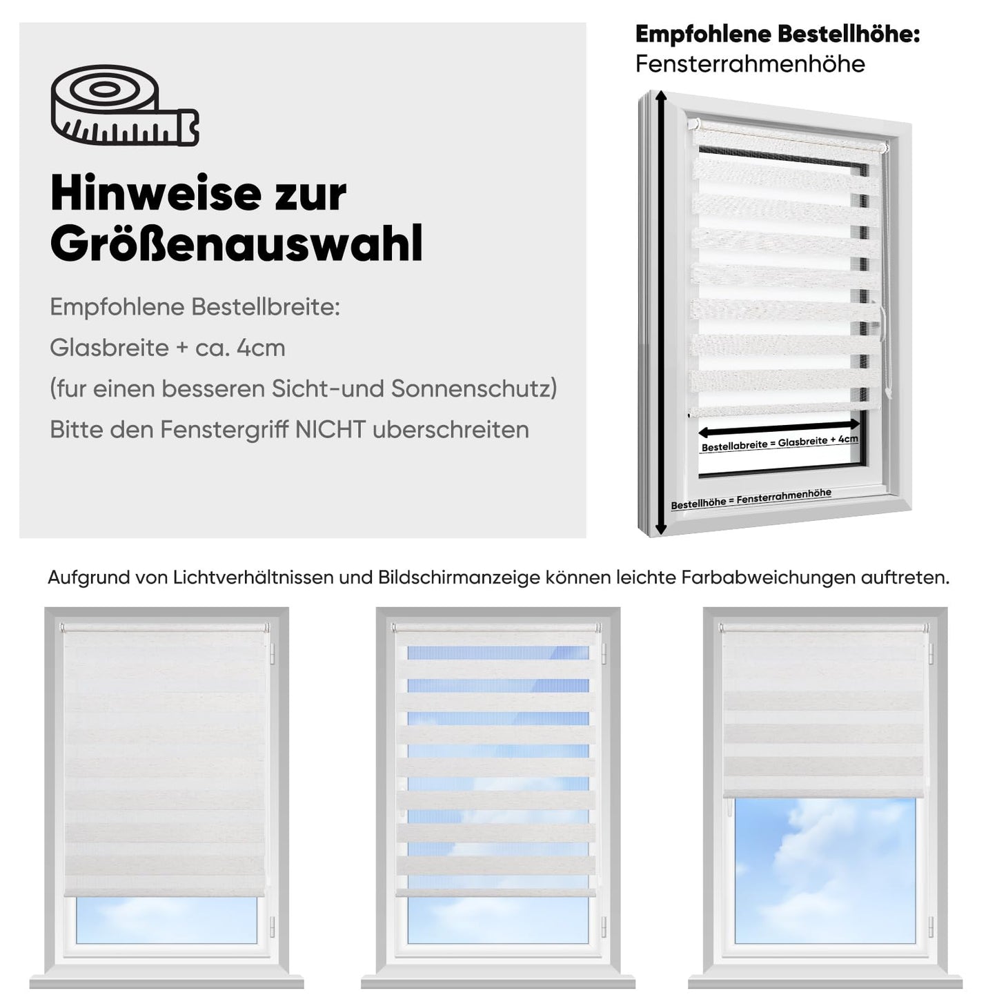 Sekey double roller blind Klemmfix without drilling for windows, double roller blind 130 cm wide, duo roller blind sun protection, 130x150cm, linen - BL-2437