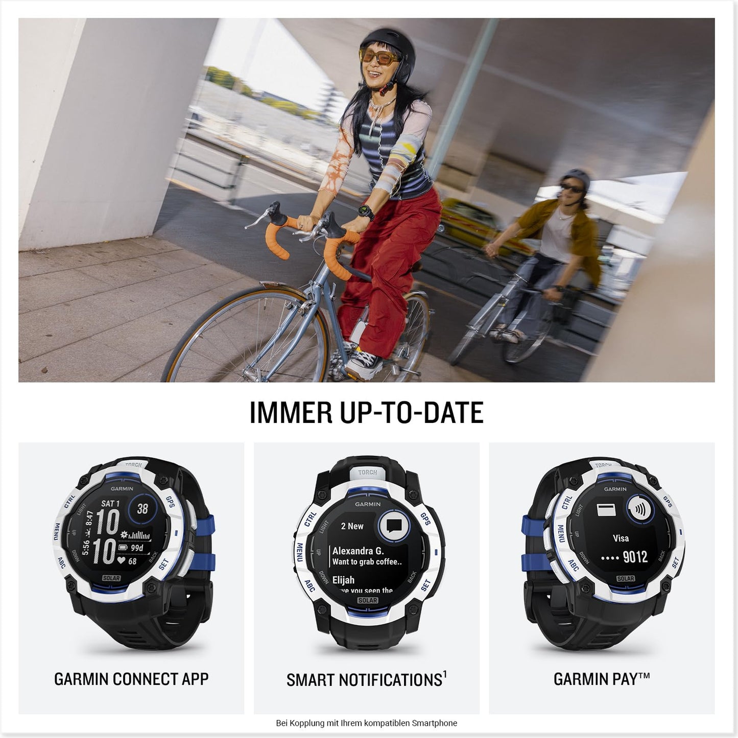 Garmin Instinct 3 50mm SOLAR - GPS multisport smartwatch, 1.1" display, up to 40 days battery life, 80+ sports apps, navigation function, smart features, LED flashlight, waterproof - 010-02935-03