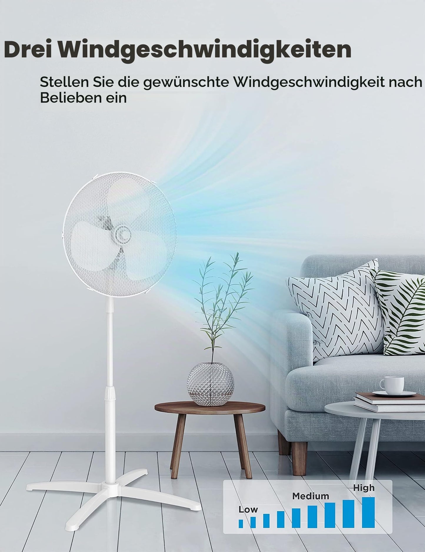 ALL SHOP - Midea FS40-20M Stand Fan 3000 adjustable fan D.40 cm