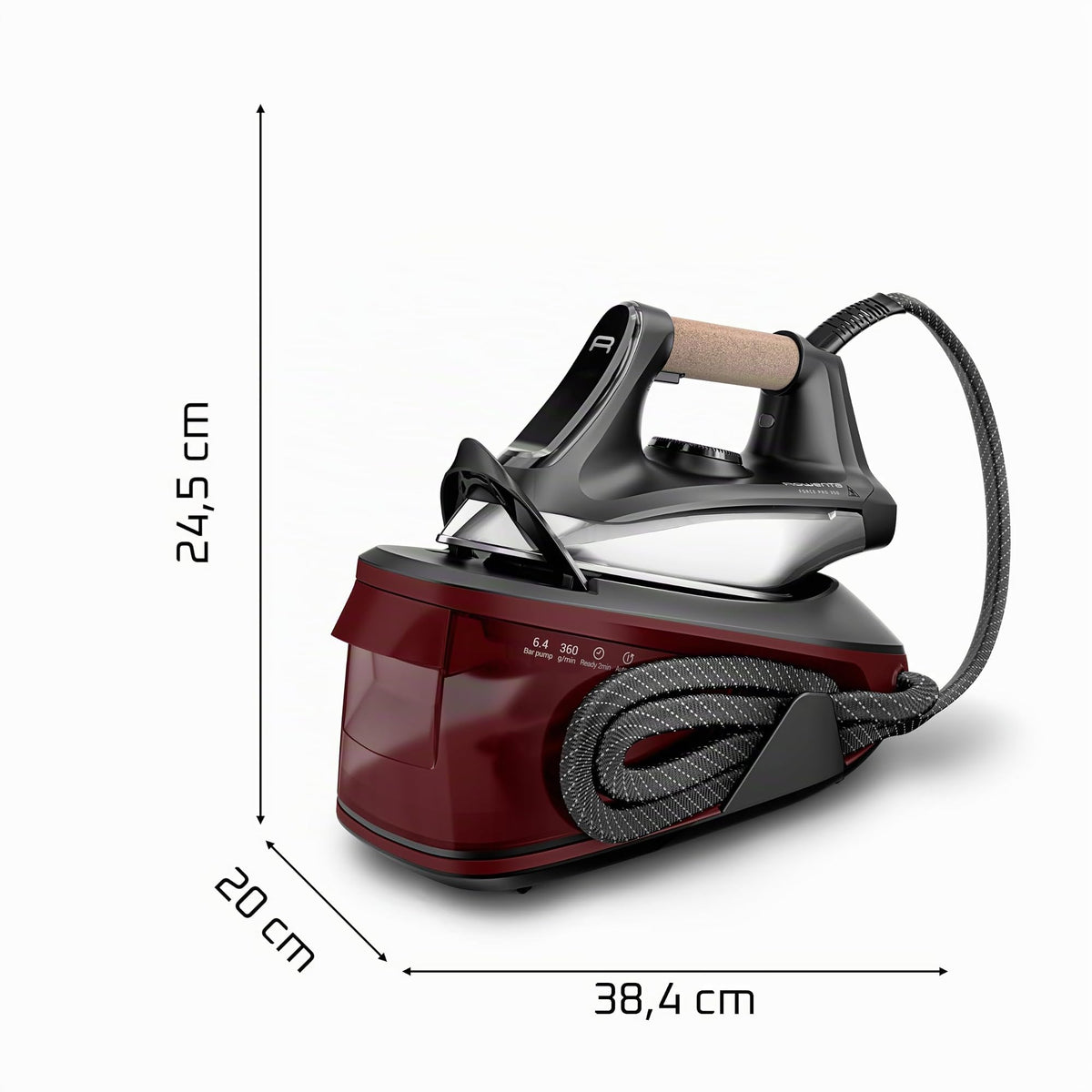 Rowenta Force Pro 350 Steam Iron Station, 2400 Watts, 6.4 bar, energy-saving - VR7443F0
