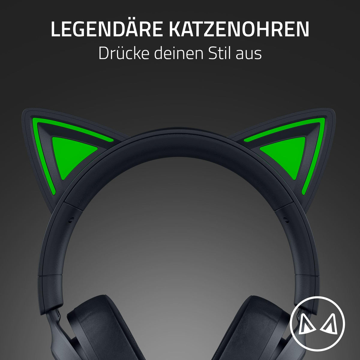 Razer Kraken Kitty V3 X - Wired Kitty Headset for Gaming - Iconic Kitty Ears - Weighs 270g - HyperClear Cardioid Microphone - Triforce 40mm Drivers - 3.5mm Jack | Black - RZ04-05350200-R3M1