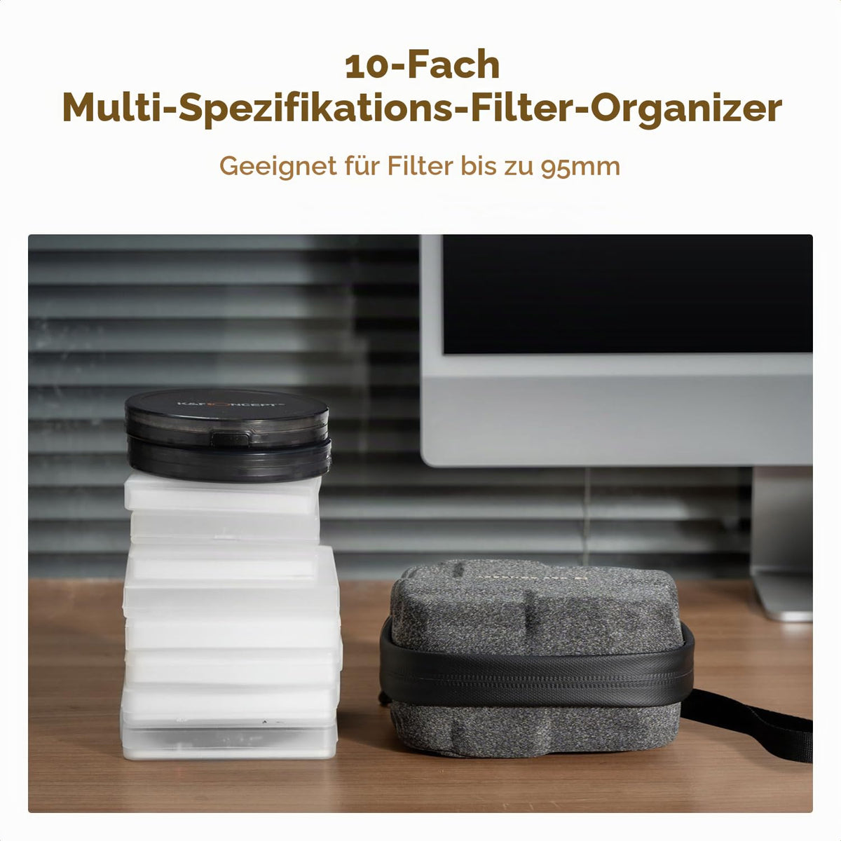 K&F CONCEPT Geantă pentru filtre de cameră, geantă pentru 10 filtre circulare - KF13.175