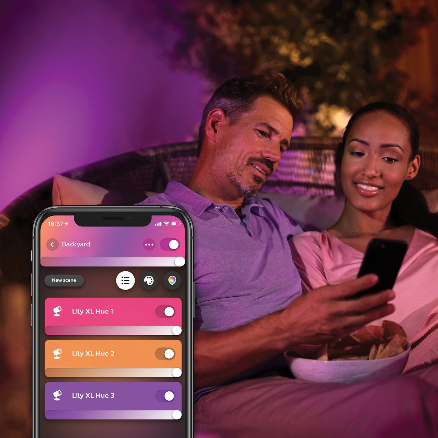 Philips Hue White & Color Ambiance Lily garden spotlight [extension only], outdoor light requires Hue Bridge + Base Kit (sold separately), spot works with Alexa, Google Assistant & Apple Home - 915005842601