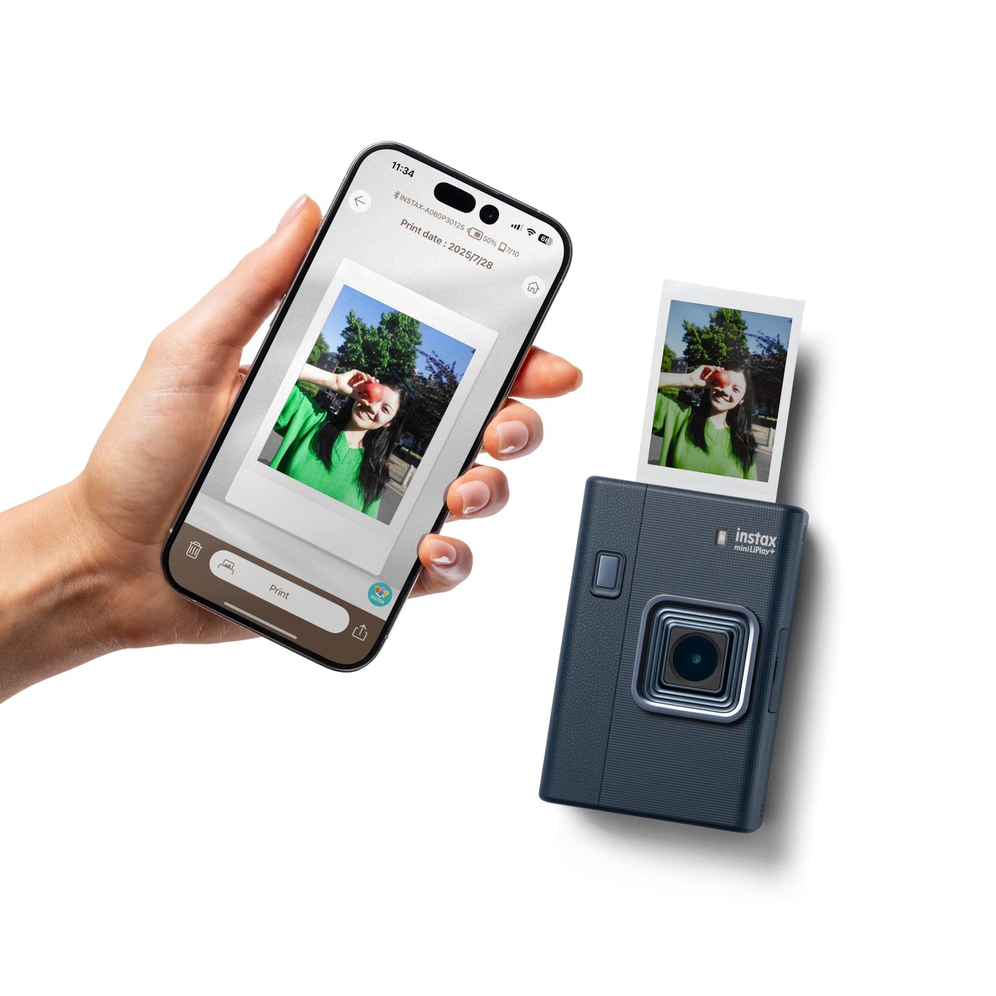 FUJIFILM instax mini LiPlay+™ hybrid instant camera, Midnight Blue