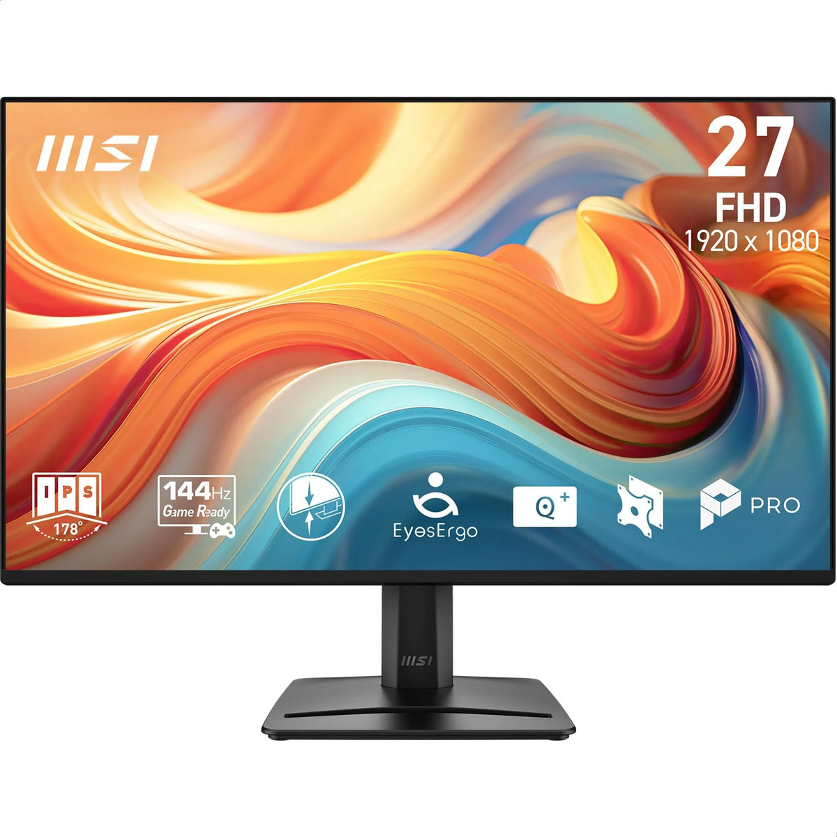 MSI PRO MP275A E14L 24-Inch FHD Computer Monitor, 1920 x 1080 IPS, 144 Hz, 1 ms, AMD FreeSync, Eye Care, HDMI 2.0, adjustable, VESA mount, black - 4711377390170