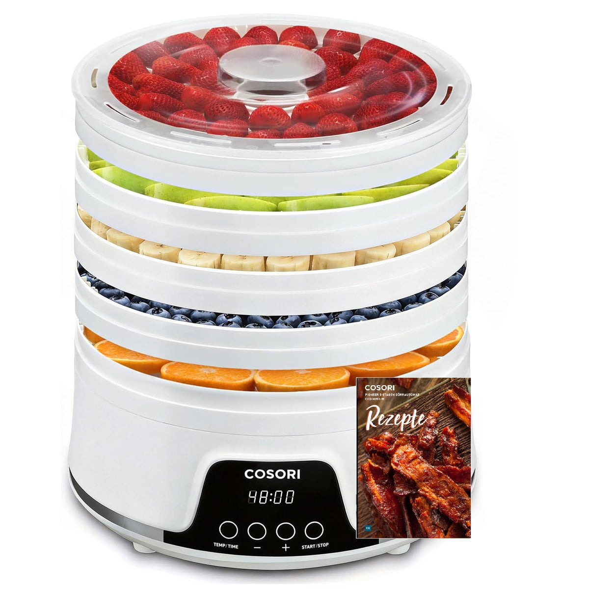Cosori Dörrautomat, Food Dehydrator, 5 Tabletts, 350W, Alb - 051
