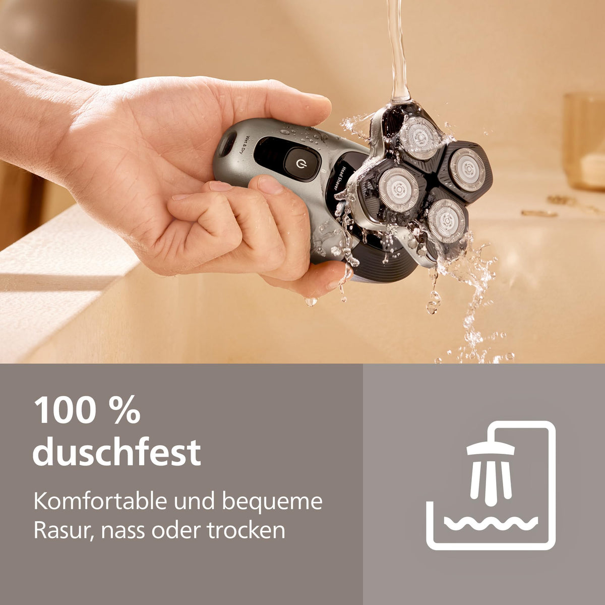 PHILIPS Head Shaver Pro Series 9000 – Rasă pentru bărbați și femei, aparat de ras electric cu cap de tăiere flexibil la 360 de grade și lame ComfortCut, blând cu pielea, model HS9980/15