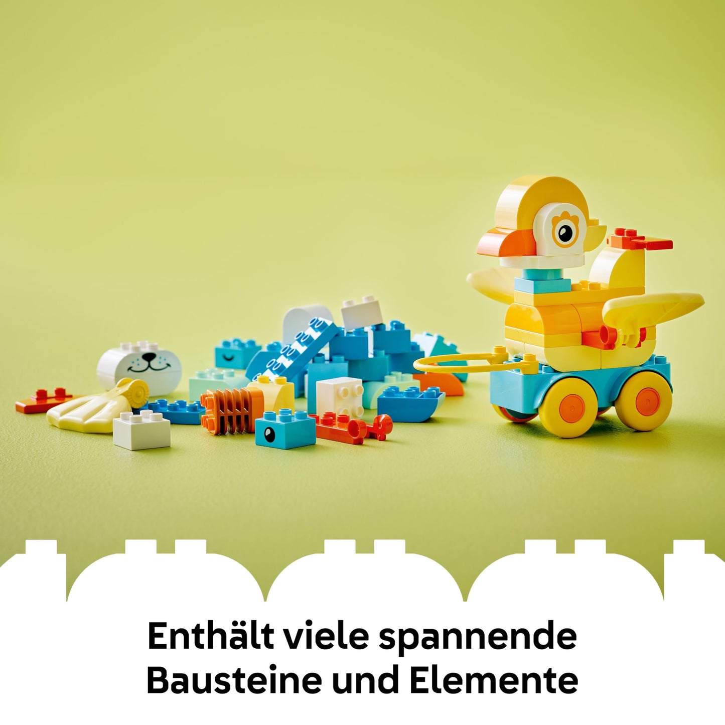 LEGO DUPLO Town Animals on Wheels 3-in-1 Set - Montessori Toy for Building Duck, Fish or Dog with Wheels and Pull Handle - Gift for Girls and Boys from 2 Years - 10448