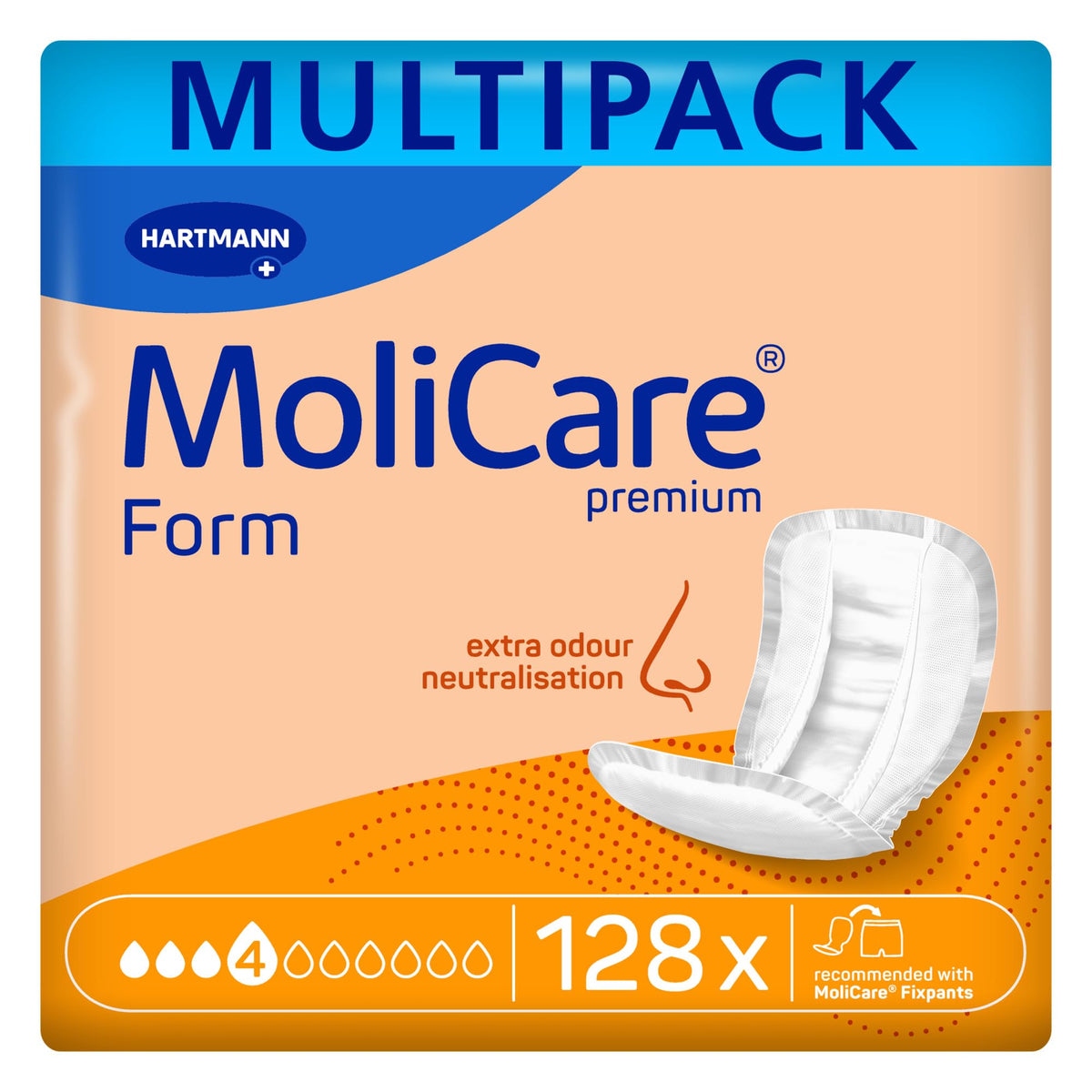 MoliCare Premium Form 4 Drops Incontinence Pads | 4 x 32 pcs