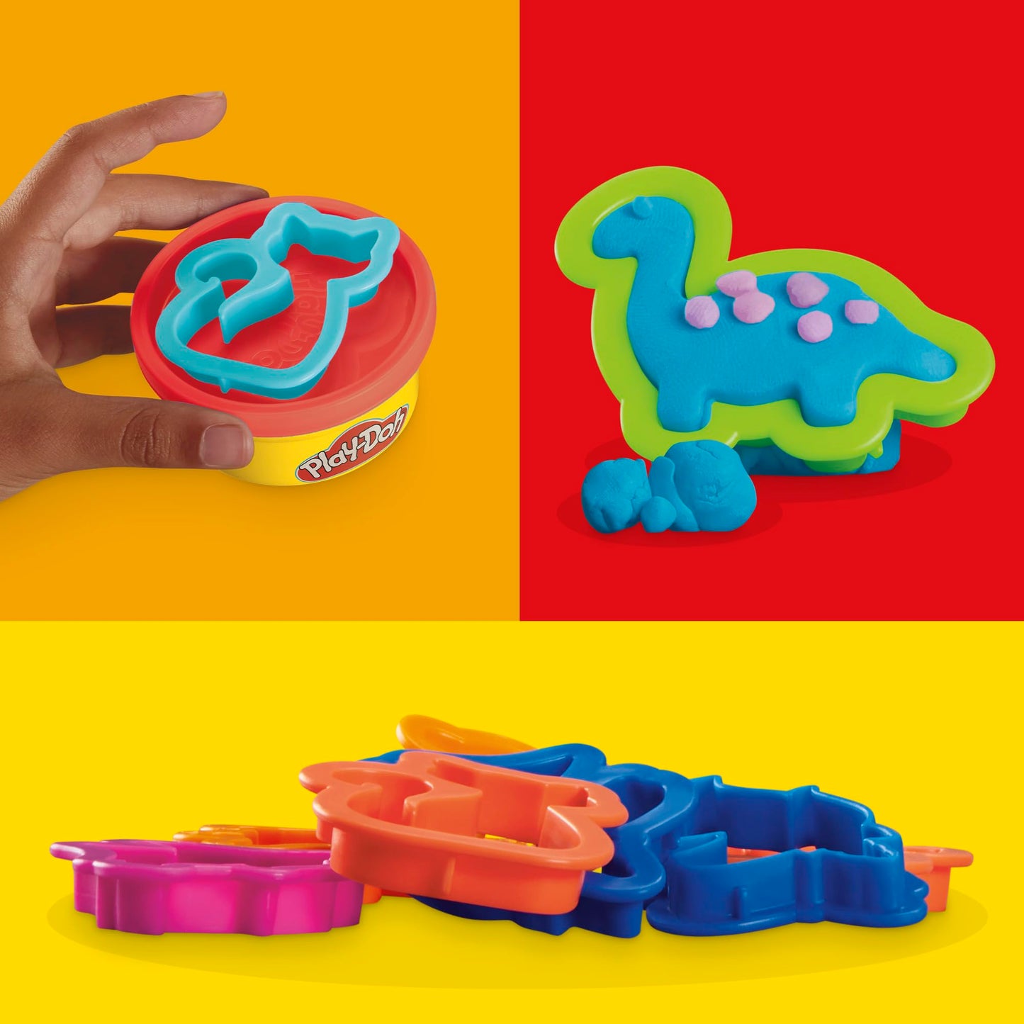 Play-Doh Fantastic Party Pack, 24 cans of modeling clay, each 56 grams in 4 colors, plus 24 matching cutters, great to bring along or share with children aged 3 and over - F9822