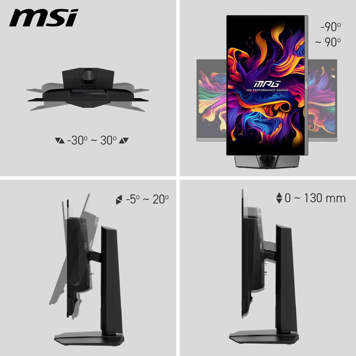 MSI MPG 272URXDE QD-OLED Gaming Monitor, 27 inch, 4K UHD, 240 Hz, 0.03 ms - 4711377275477