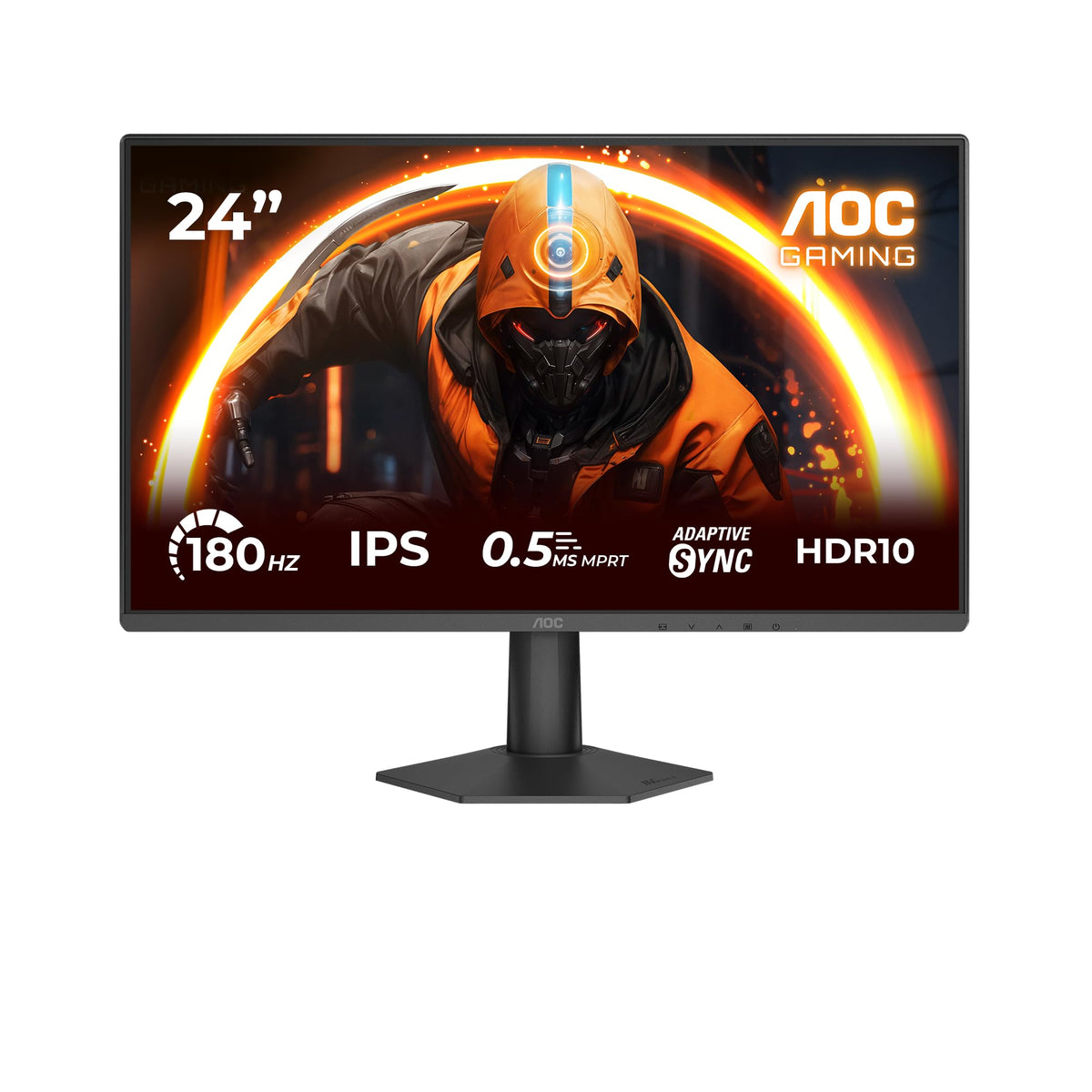 AOC 24G50F 24-inch FHD Gaming Monitor, 180Hz, IPS Panel, 4ms GtG, Adaptive Sync, HDR10, G-Sync Compatible, (1920x1080 HDMI 1x 2.0 DP 1x 1.4) Black