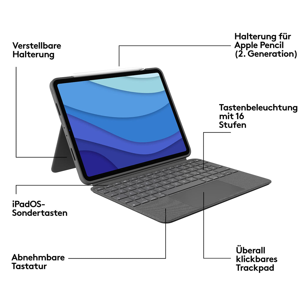 Logitech Combo Touch Keyboard Case for iPad Pro 11 inch - 920-010142