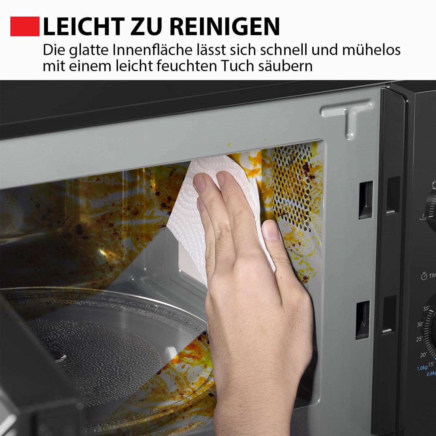 Toshiba MW2-MM20PE(BK) Freestanding microwave/solo microwave/20L/700W/5 power levels with practical defrost function/LED lighting in the interior/black