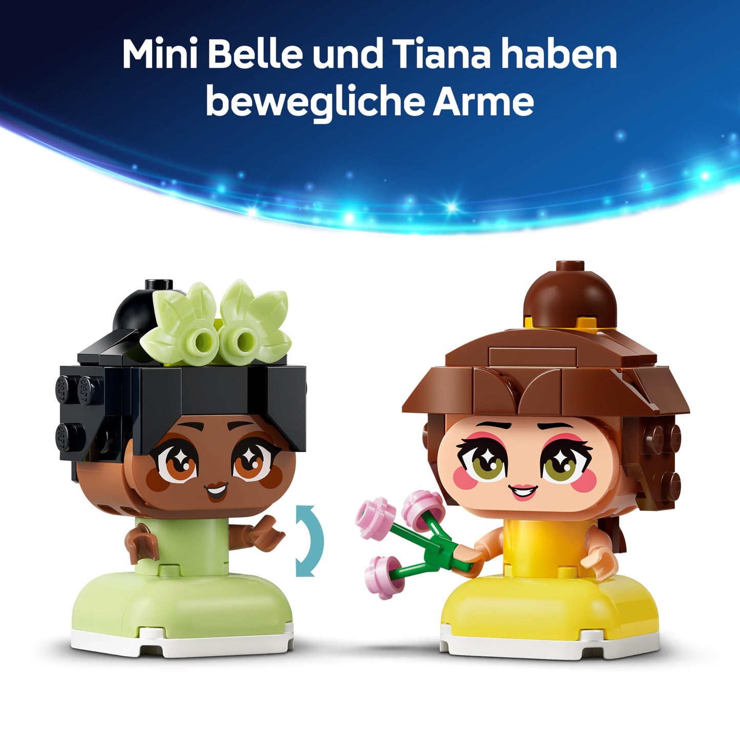 LEGO ǀ Disney Princess The mini princesses Belle and Tiana with their castle - toy with 2 mini dolls and accessories - DIY decoration - gift for girls aged 5 and over and Disney fans - 43291