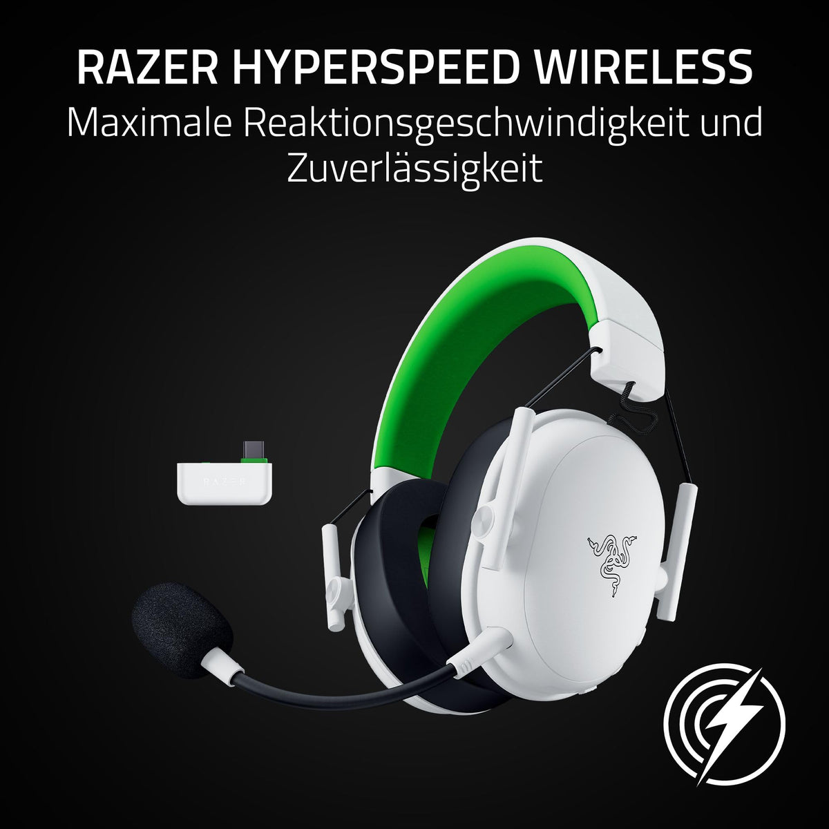 Razer BlackShark V3 X HyperSpeed Xbox - Wireless E-Sport Gaming Headset - Ultra lightweight 270 g - Triforce 50mm drivers - Detachable microphone - HyperSpeed 2.4 GHz & Bluetooth - Xbox/PC | White - RZ04-05420300-R3M1