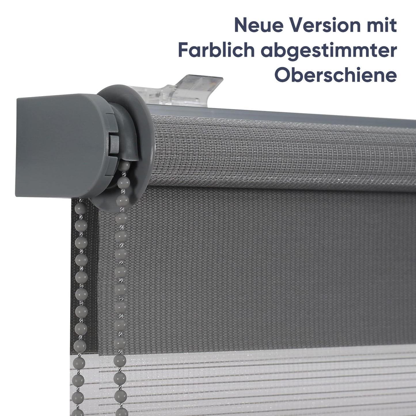 Sekey double roller blind Klemmfix without drilling for windows, double roller blind 65 cm wide, duo roller blind sun protection, 65x100cm, dark gray - BL-2357