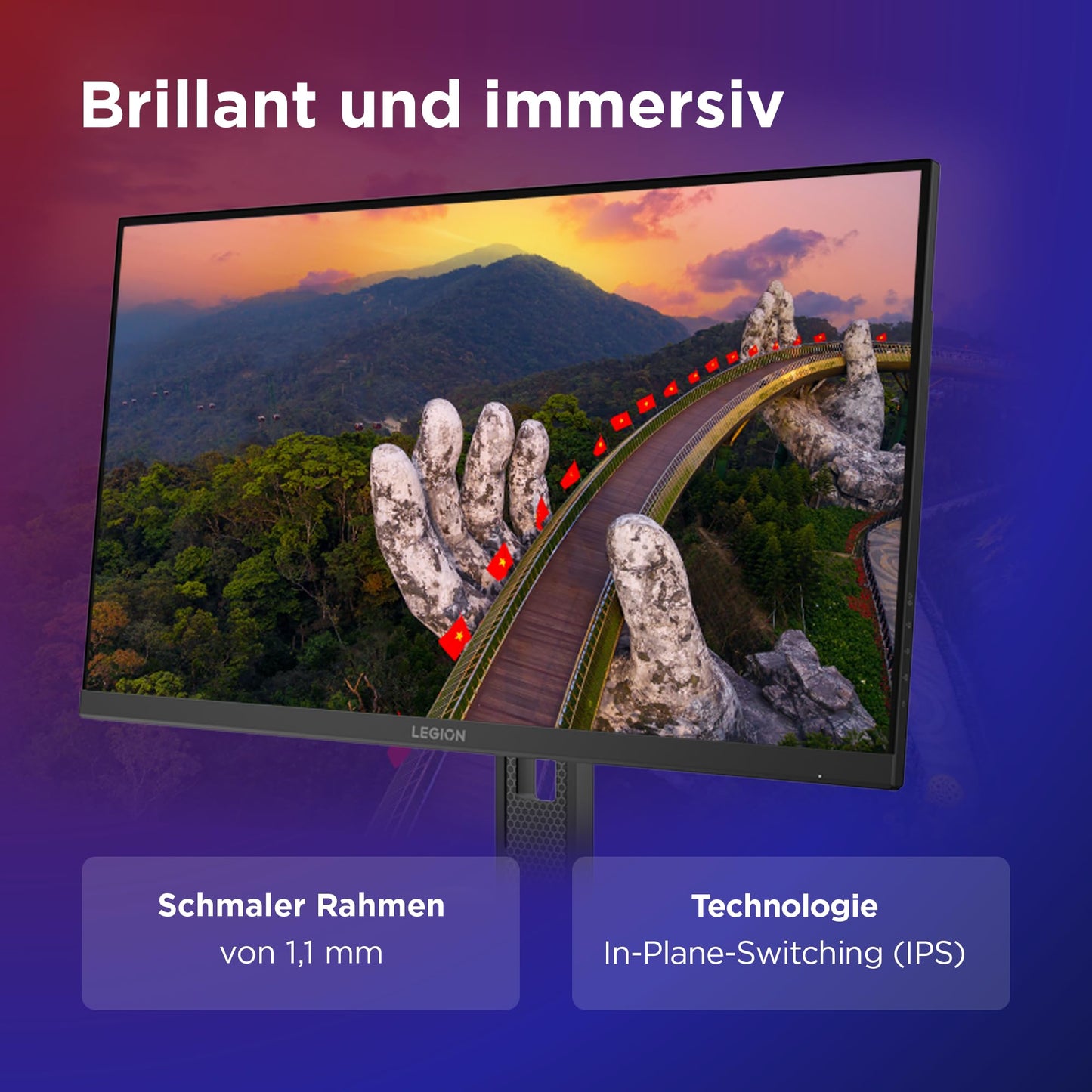 Lenovo Legion 27U-10 | 27" UHD WLED Gaming Monitor | 3840x2160 | 16:9 | 160Hz | 0.5ms response time | HDMI | DisplayPort | Audio 3.5mm | 3-sided panel | TÜV eye protection | black | 6.2 kg - 67D1GAC1EU