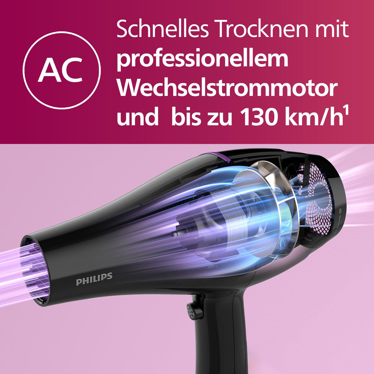 Philips DryCare Pro Uscător de păr cu motor AC puternic (Model BHD274/00)
