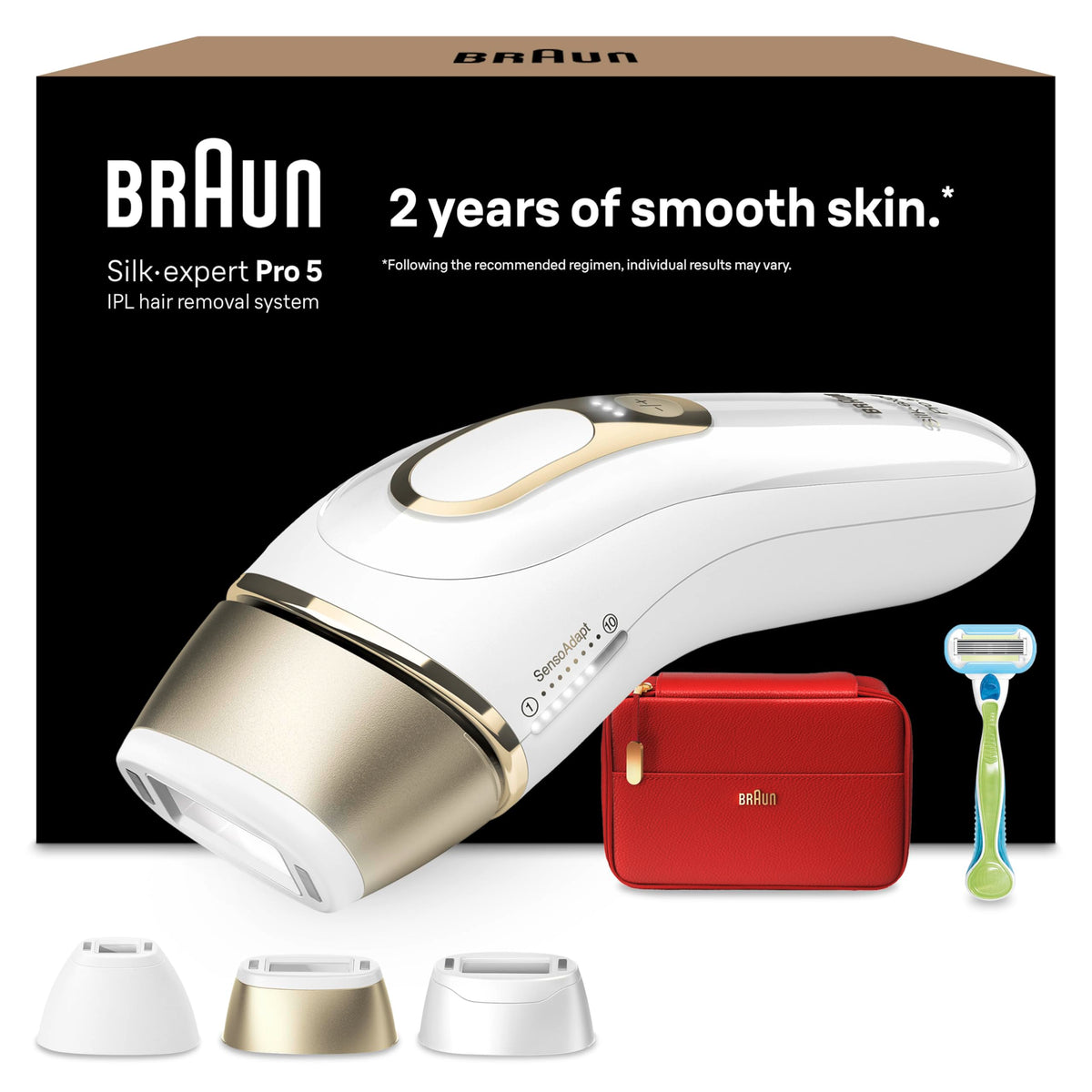 Braun Silk·expert Pro 5 IPL Hair Removal, PL5262, White/Gold