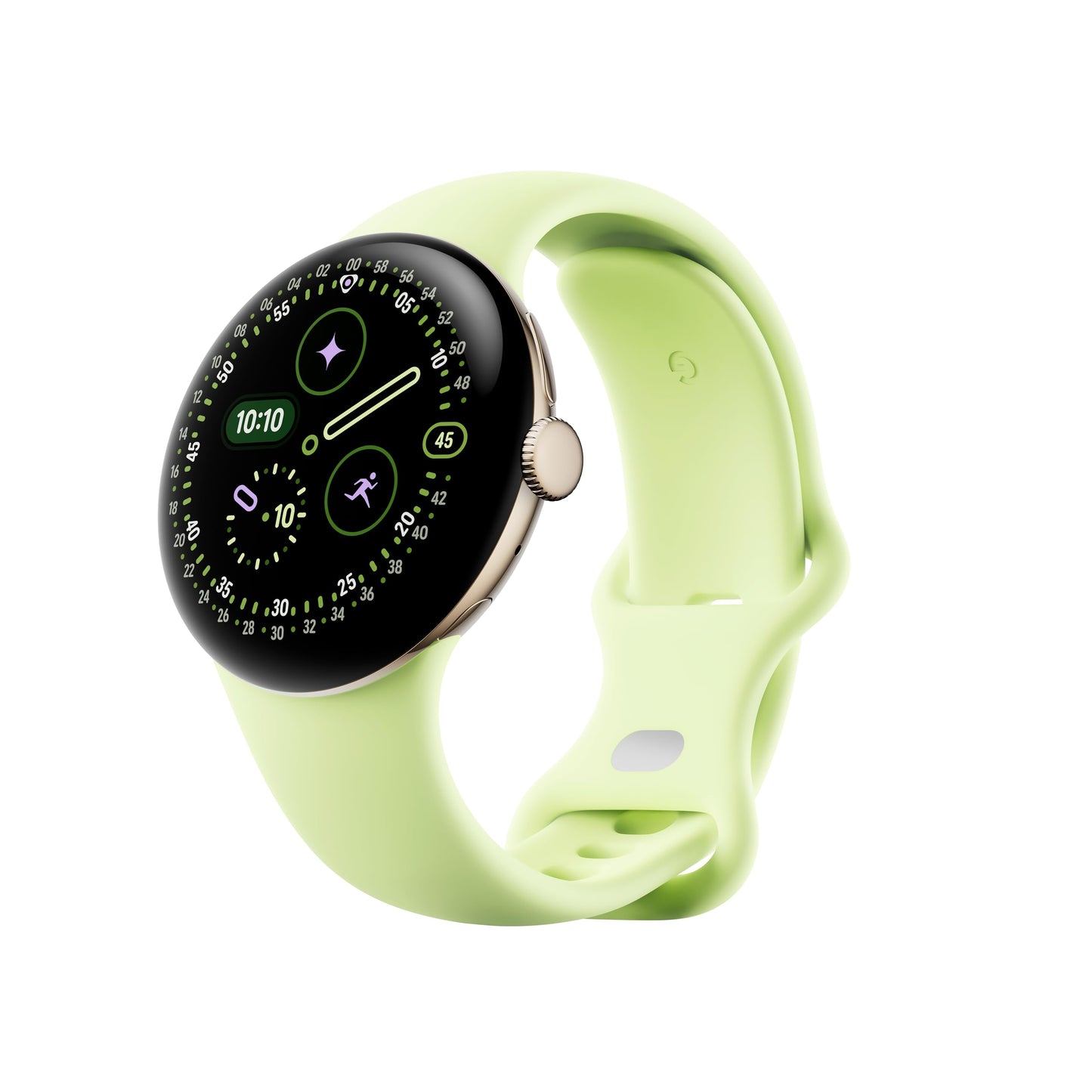 Google Pixel Watch 4 (41mm) - Curved Android Smartwatch with Fitness Tracking and Gemini Support - Champagne Gold Aluminum Body - Lemongrass Sport Band - LTE - 5a8b4366-1889-4808-a07e-2b526457a759
