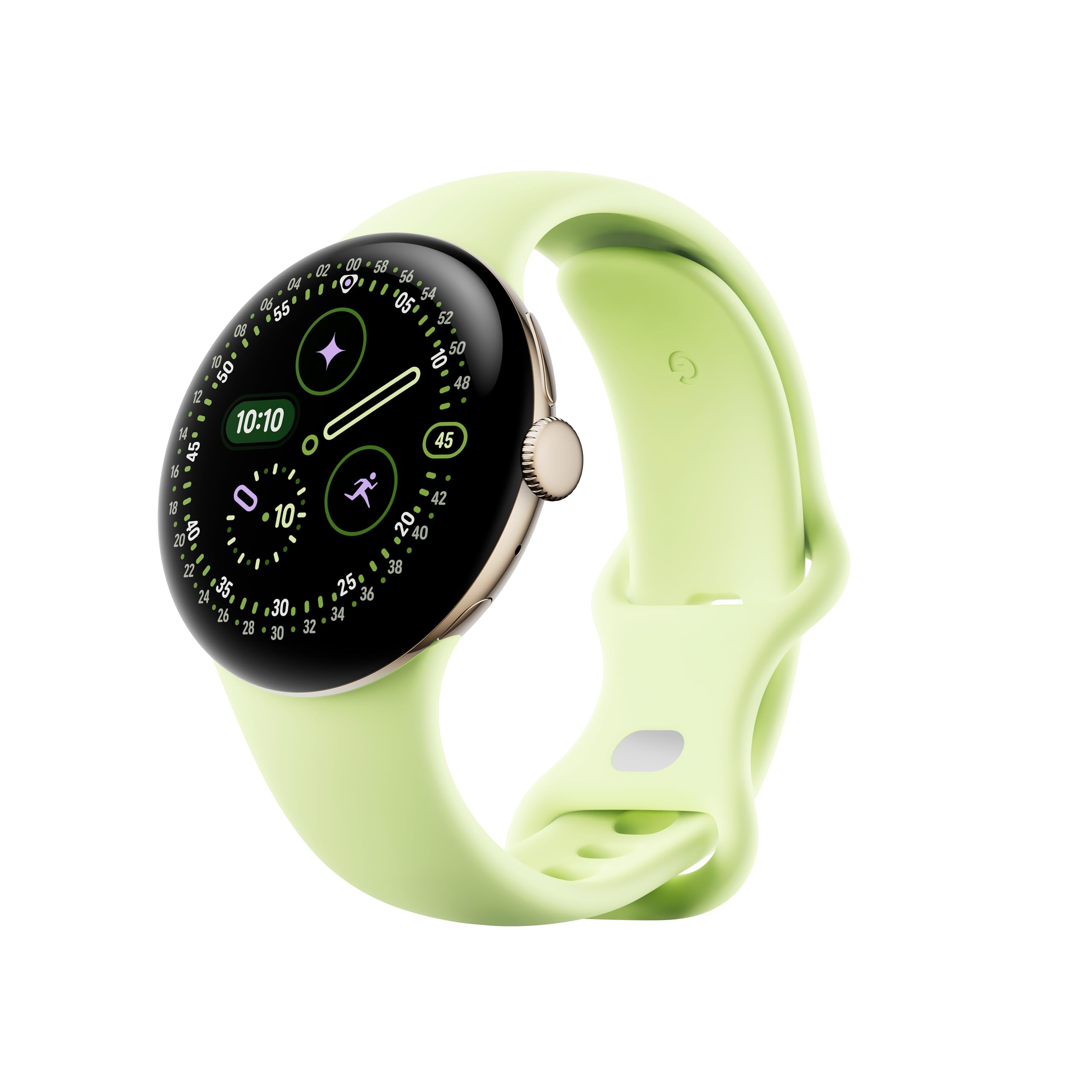 Google Pixel Watch 4 (41mm) - Curved Android Smartwatch with Fitness Tracking and Gemini Support - Champagne Gold Aluminum Body - Lemongrass Sport Band - LTE - 5a8b4366-1889-4808-a07e-2b526457a759