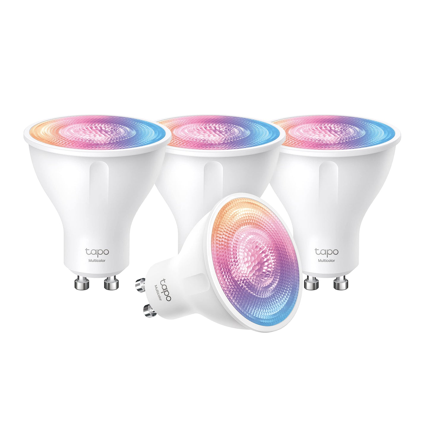 Tapo L630 (4-pack) smart WiFi light bulb GU10, energy saving, 3.7 W equivalent to 50 W, dimmable lamp, compatible with Alexa, Google Assistant, multi-colored
