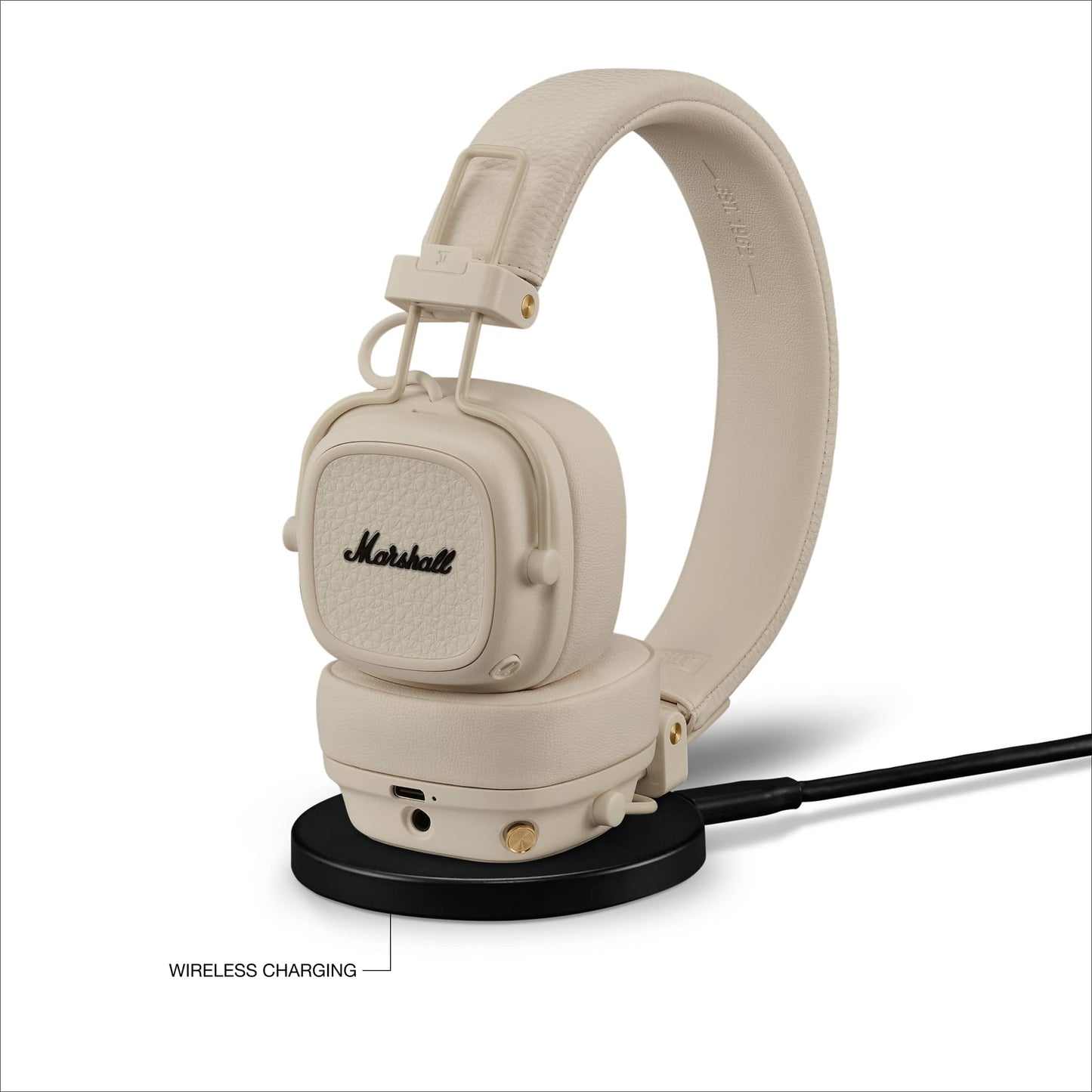 Marshall Major V Bluetooth Headphones, 100 Hour Playtime - Cream - 1006833