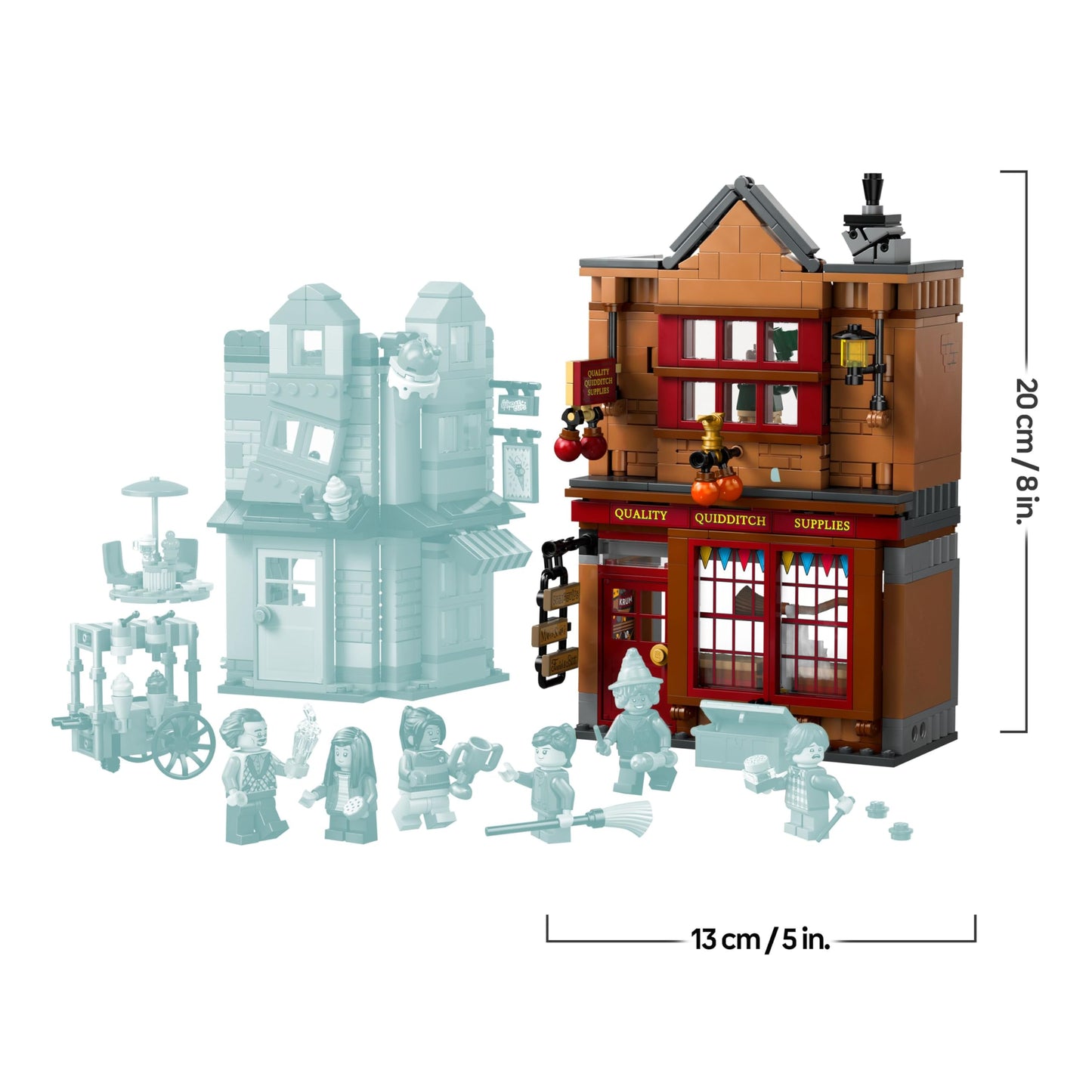 LEGO Harry Potter quality for Quidditch & Fortescues ice cream parlor - set with 2 Diagon Alley shops, 6 minifigures & accessories including Nimbus 2000 broom - gift for boys and girls aged 8 and over - 76452