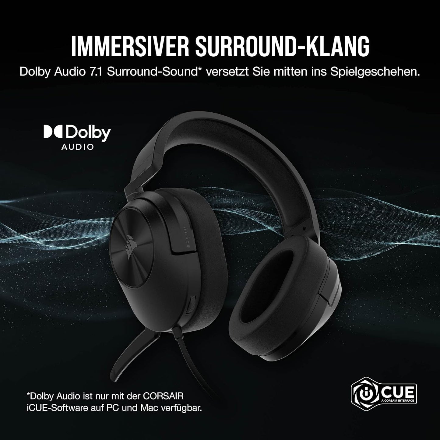 Corsair HS55 Surround Wired Gaming Headset - Carbon - CA-9011265-EU
