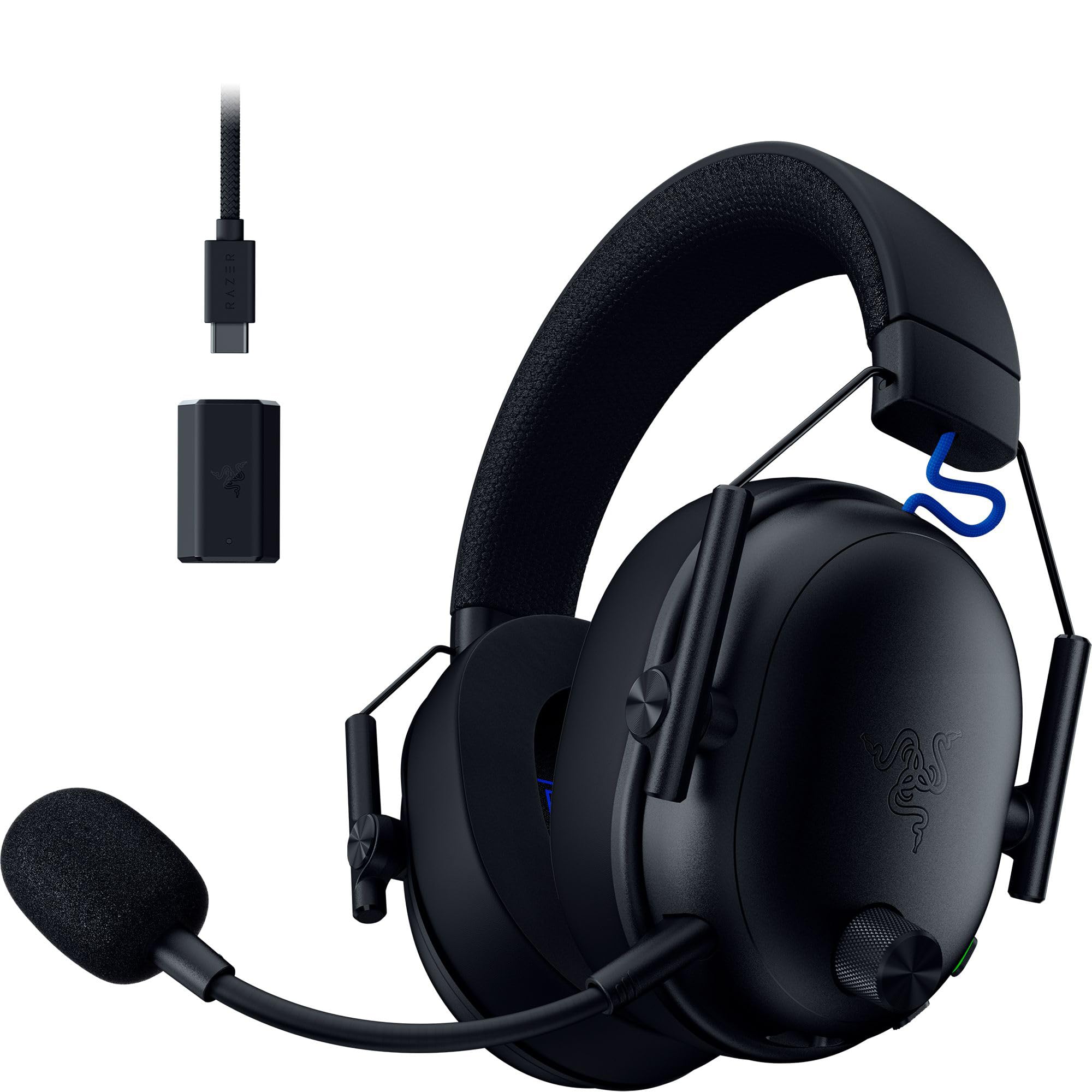 Razer BlackShark V3 for PlayStation - Wireless E-Sports Headset - TriForce 50 mm Drivers - Detachable Broadband Microphone - HyperSpeed 2.4 GHz & Bluetooth - THX Spatial Audio - PS5/PC | Black - RZ04-05410300-R3G1