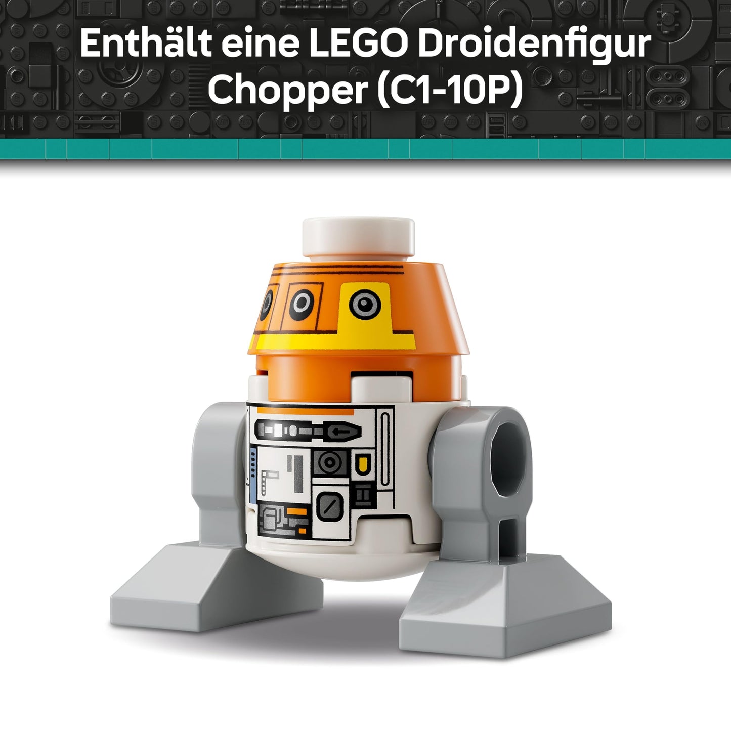 LEGO Star Wars 75416 Ahsoka Astromech Droid Chopper (C1-10P) Figure - Toy with movable head, removable arms and center wheel - Gift for Ahsoka fans, boys and girls aged 10 and up