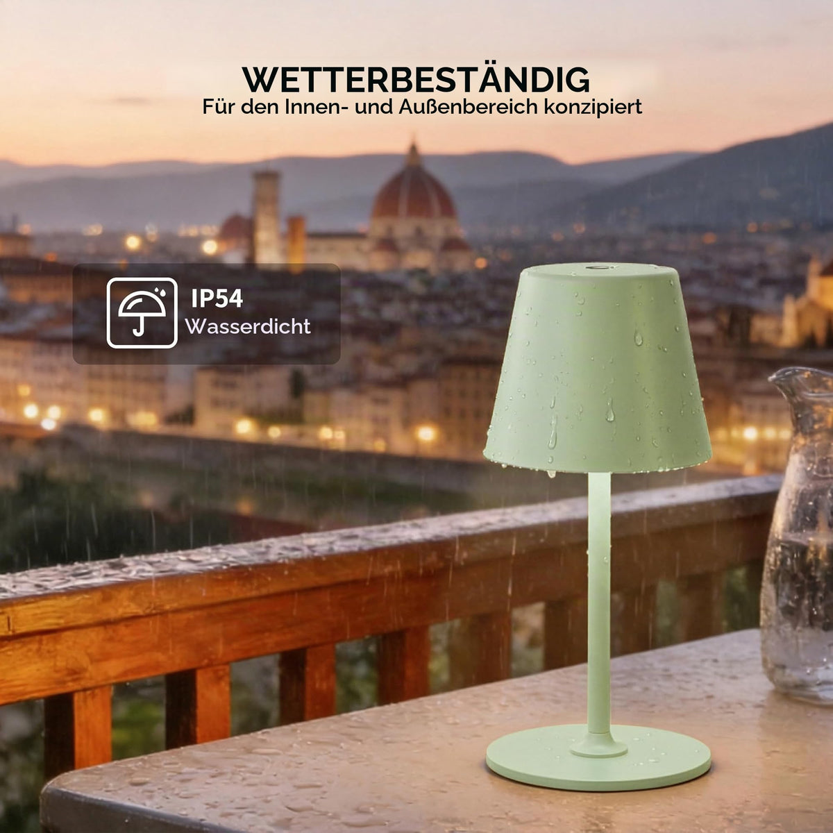 UPXNBOR LED Table Lamp Wireless 2-Piece Set, Metal Table Lamp for Outdoor & Indoor - UP-WSA