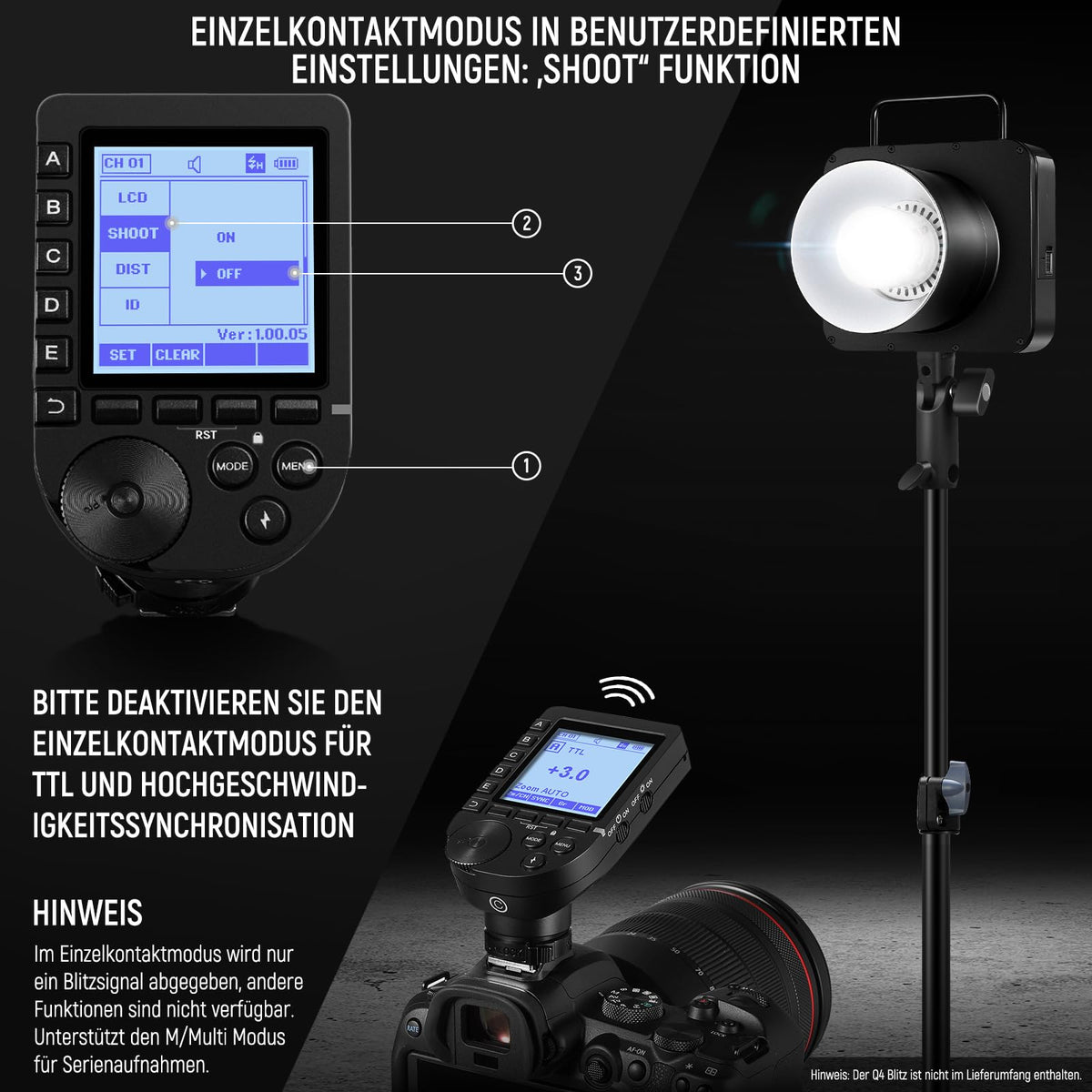 NEEWER Improved QPRO-C TTL Wireless Flash Trigger compatible with Canon