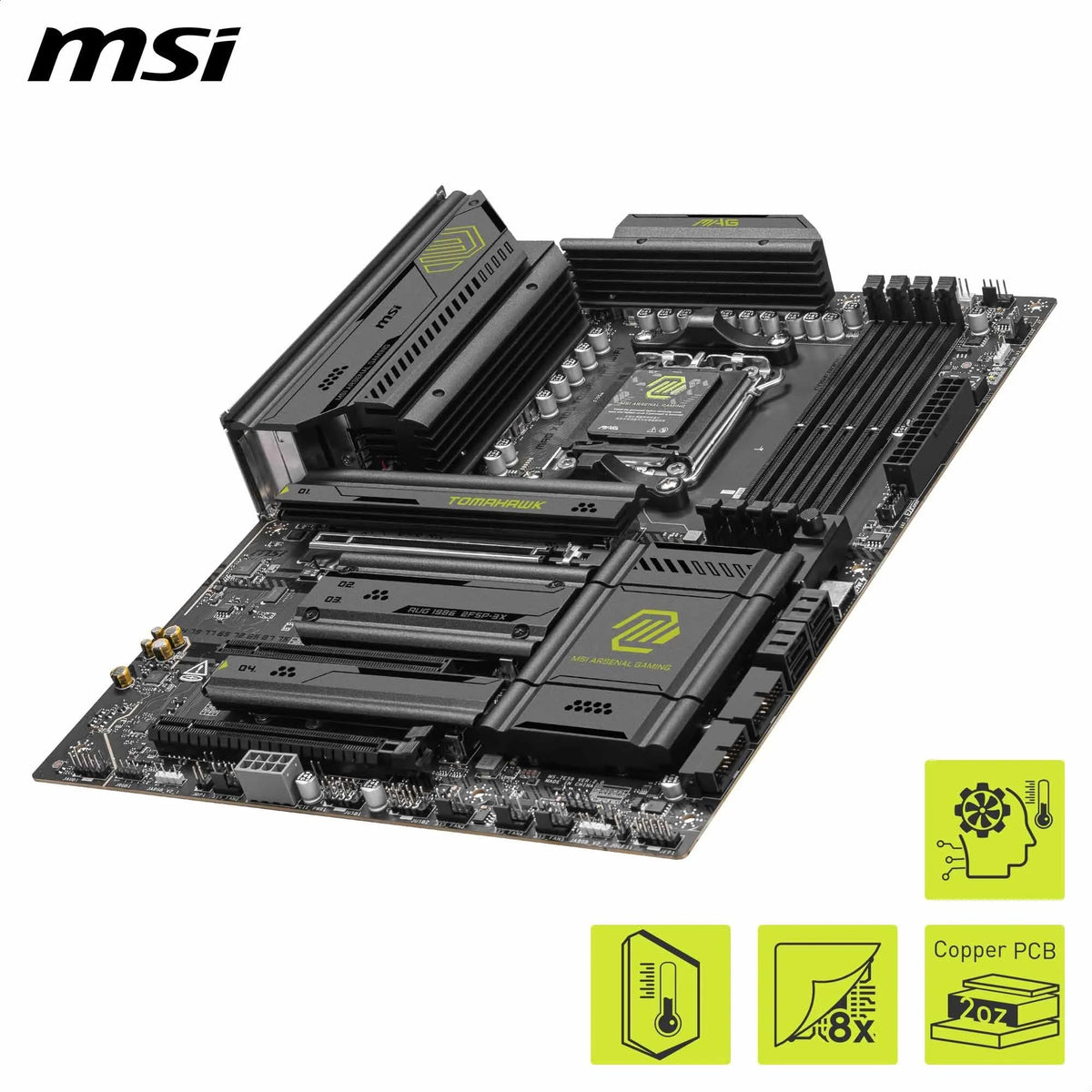 MSI MAG X870E Tomahawk WiFi Placă de bază, ATX - Suportă procesoare AMD Ryzen 9000/8000/7000, AM5-80A SPS VRM, DDR5 Memory Boost 8400+ MT/s (OC), PCIe 5.0 x16, M.2 Gen5, Wi-Fi 7, 5G LAN - 7E59-004R