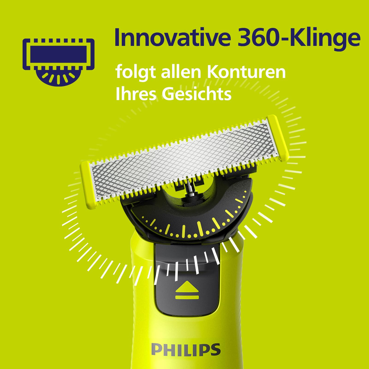 Philips OneBlade Original 360-Klingen, compatibile cu toate modelele OneBlade și Pro, original de la Philips, pachet de 3 bucăți (model QP430/60)