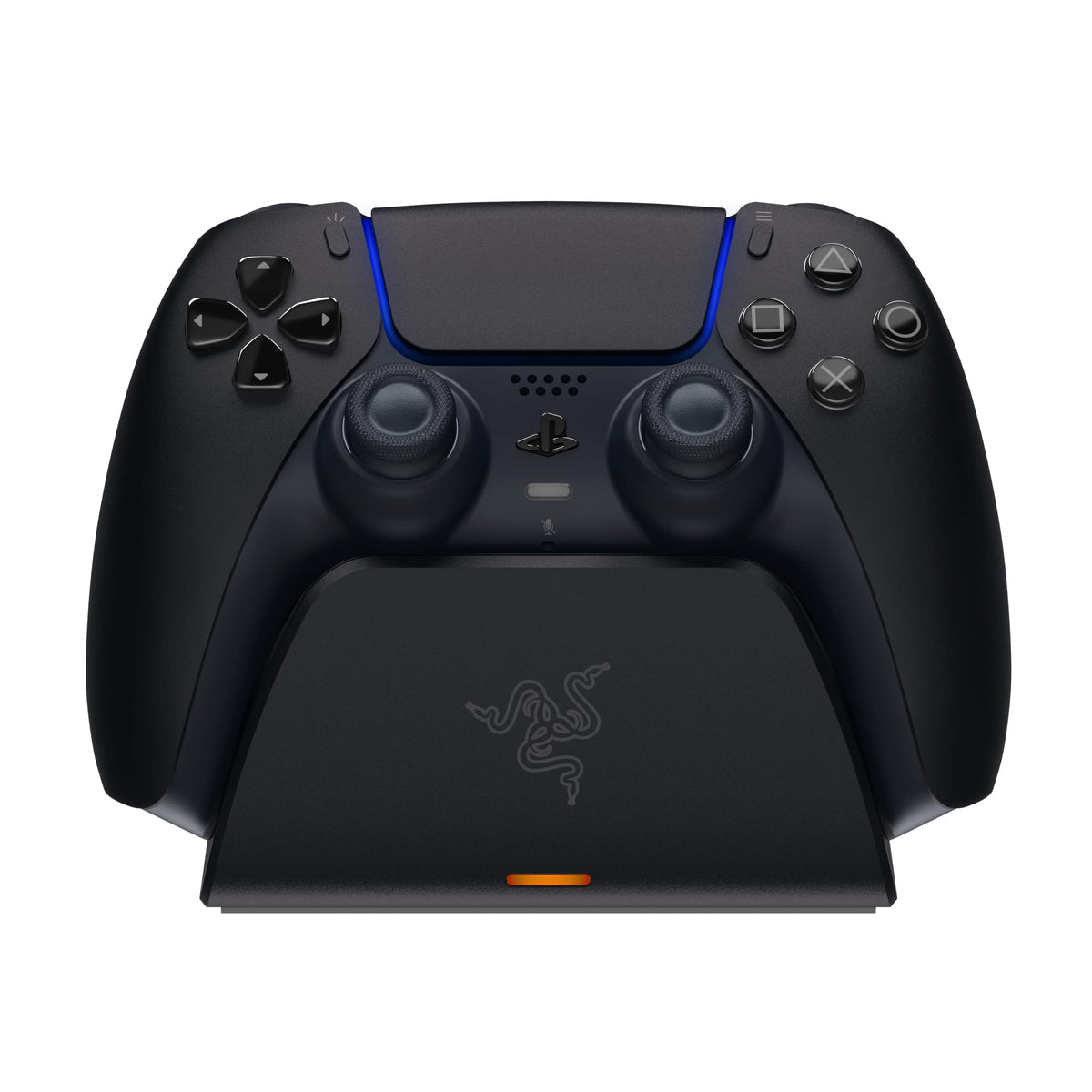 Razer Schnellladestation - Stație de încărcare rapidă pentru controlerele wireless PS5 (încărcare rapidă, design curbat, utilizare cu o singură mână, încărcare prin USB) Midnight Black - RC21-01900200-R3M1