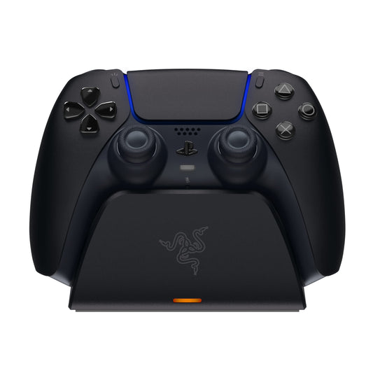 Razer Quick Charging Station - Quick charging station for PS5 wireless controllers (fast charging, curved shell design, one-handed operation, charging via USB) Midnight Black - RC21-01900200-R3M1