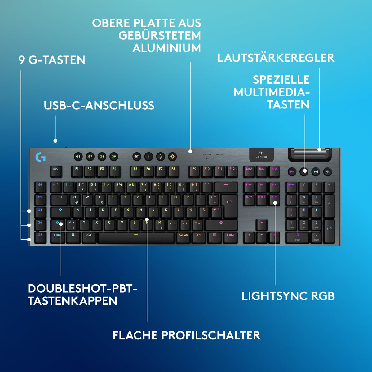 Logitech G G915 X LIGHTSPEED - Wireless, low-profile gaming keyboard - 920-012697