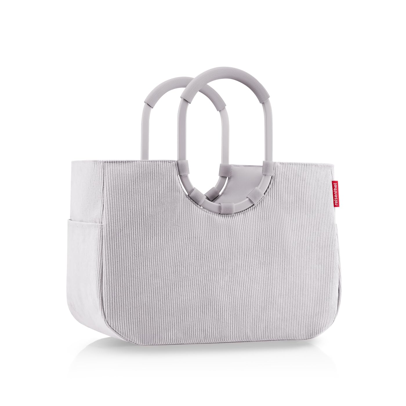 reisenthel loopshopper L cord gray – sturdy bag with practical compartments made from recycled PET bottles – charming and water-repellent design - OR7084