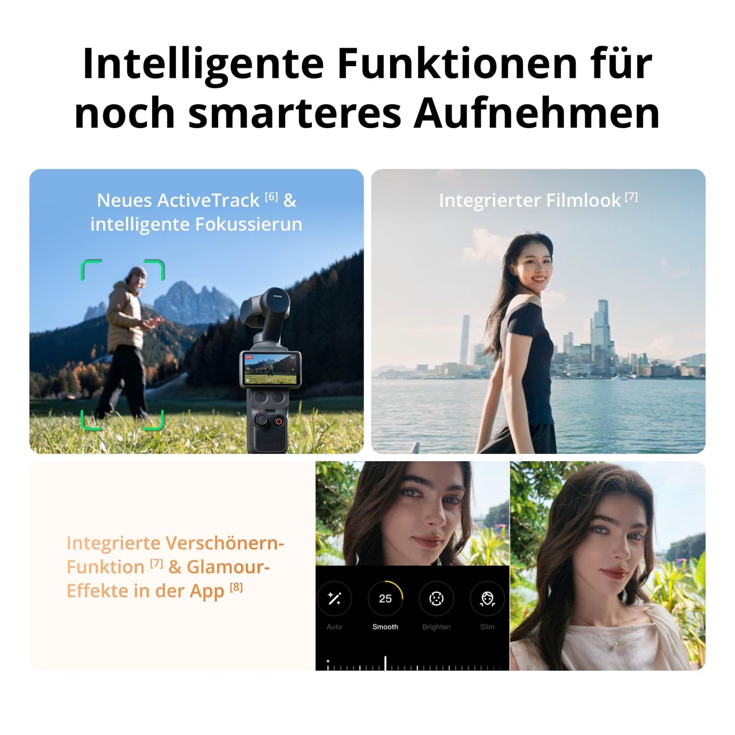 DJI Osmo Pocket 4 Creative Combo, Pocket Gimbal Vlog Camera, 1″ CMOS and 4K/240fps, 3-axis stabilization, 2× lossless zoom, 107GB built-in storage, Mic 3 transmitters, fill light - 6937224133082