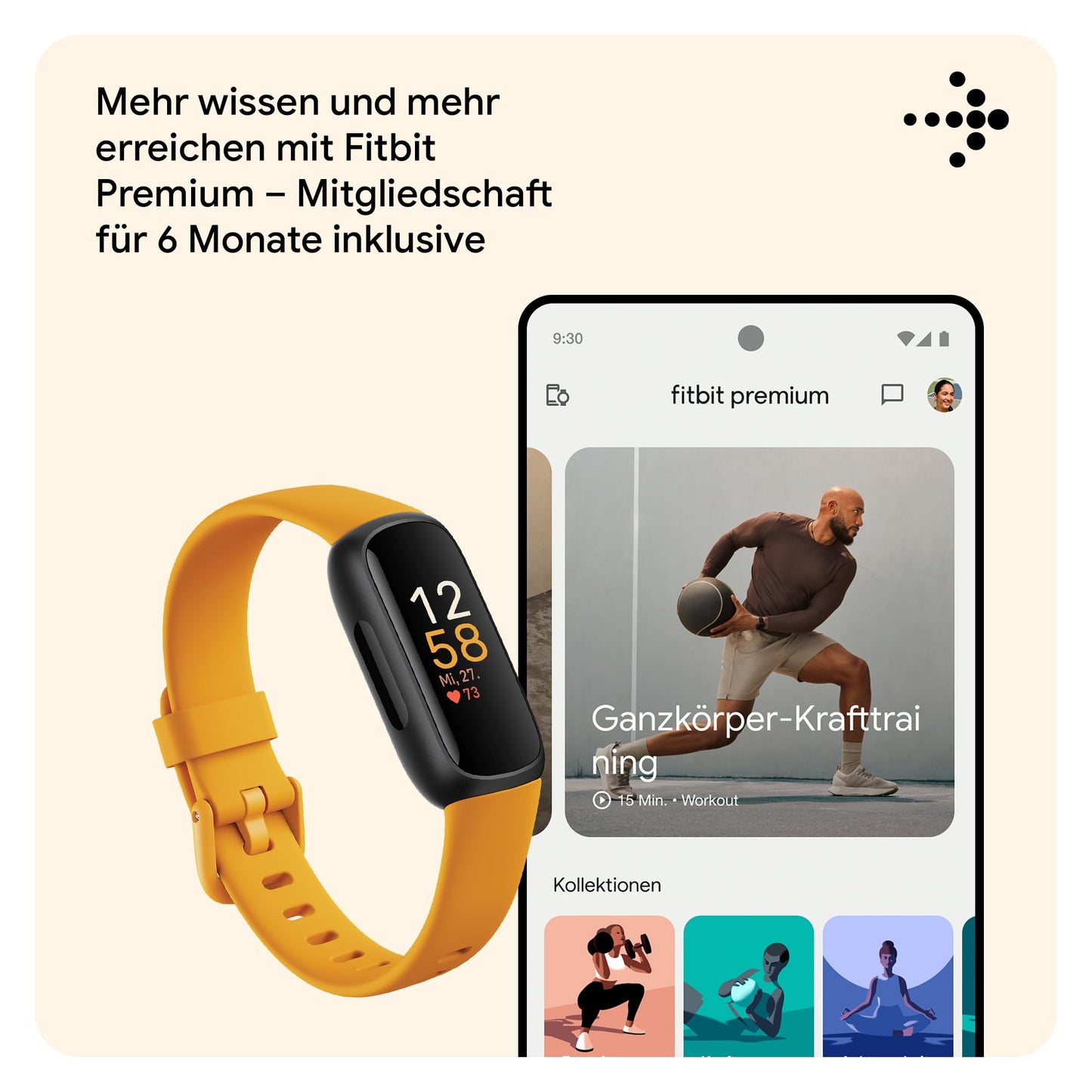Google Fitbit Inspire 3 - health & fitness tracker for women / men - heart rate measurement, stress management, sleep analysis & up to 10 days battery life - fitness watch compatible with Android/iOS - FB424BKYW